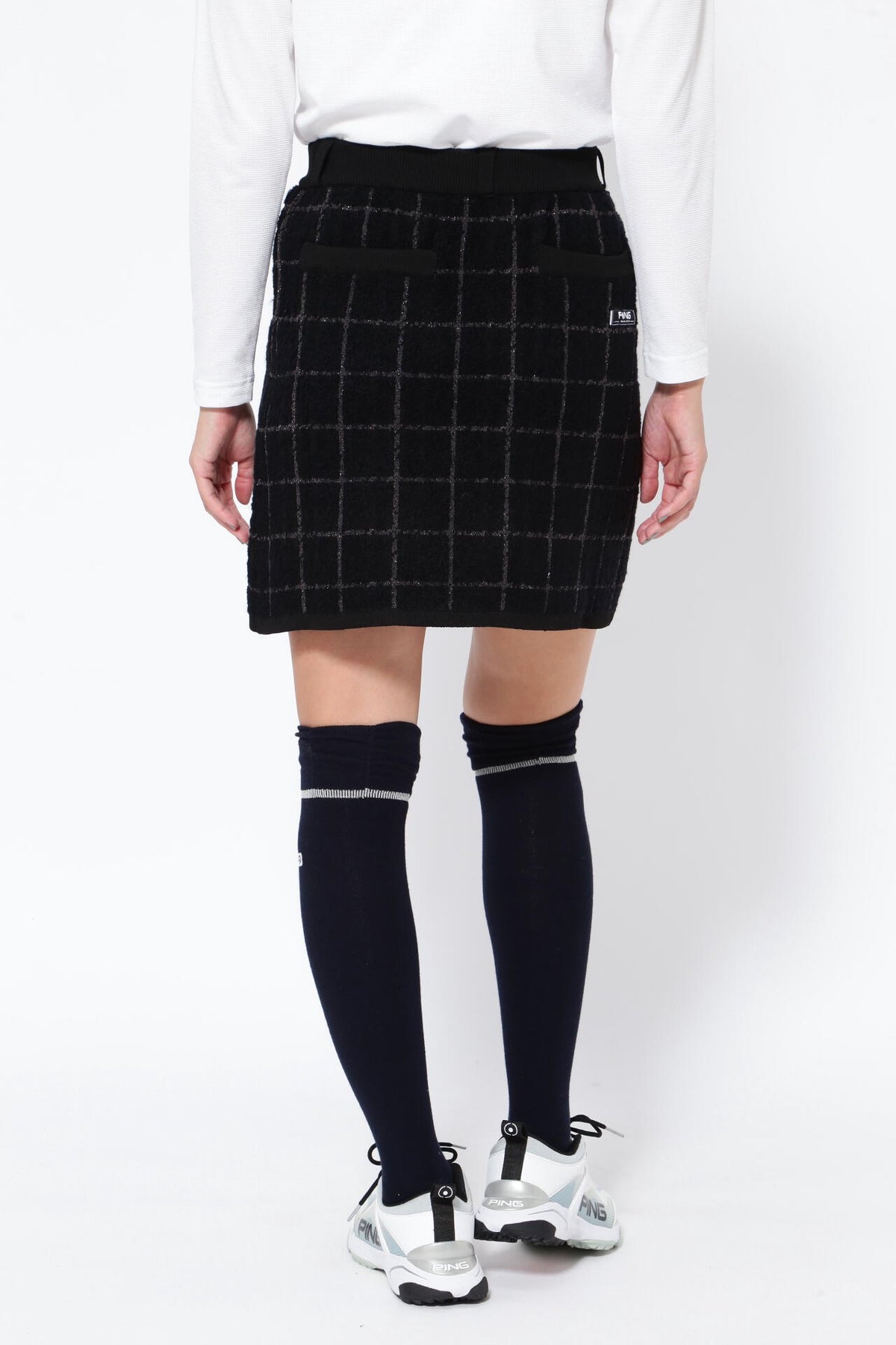 【PING APPAREL】ブークレチェック柄 ジャカードニットスカート <NATIVE> (LADIES)