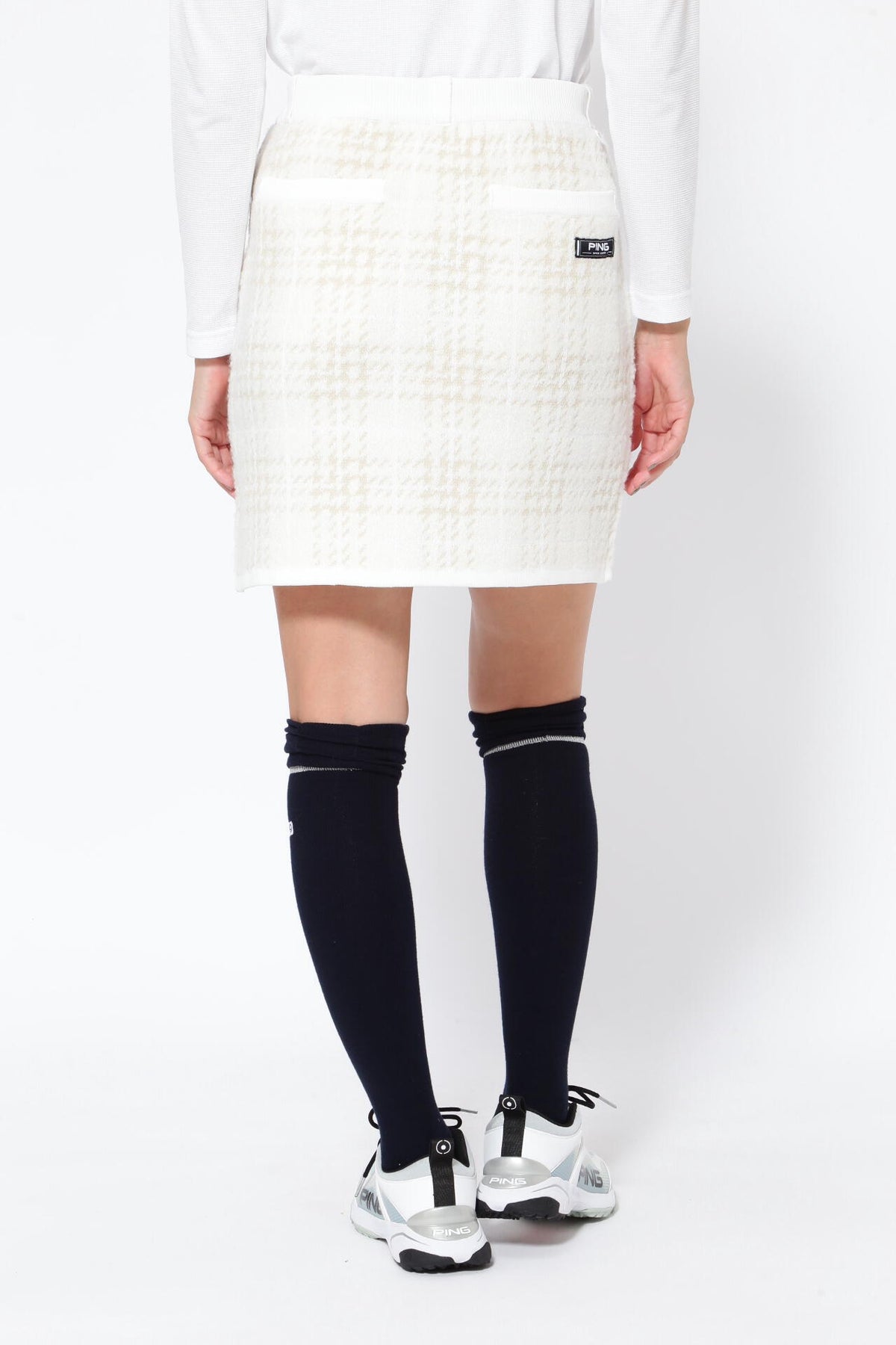 【PING APPAREL】ブークレチェック柄 ジャカードニットスカート <NATIVE> (LADIES)