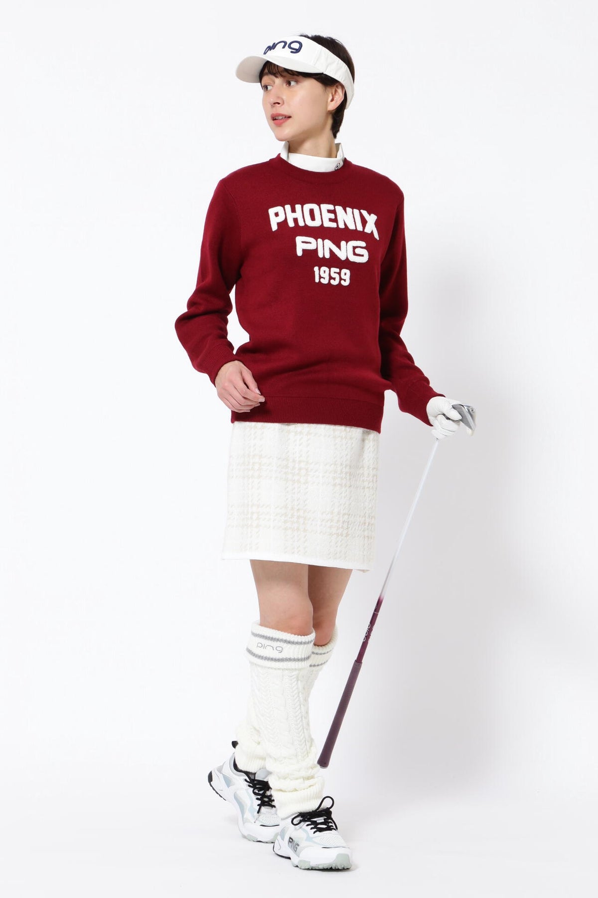 【PING APPAREL】ブークレチェック柄 ジャカードニットスカート <NATIVE> (LADIES)