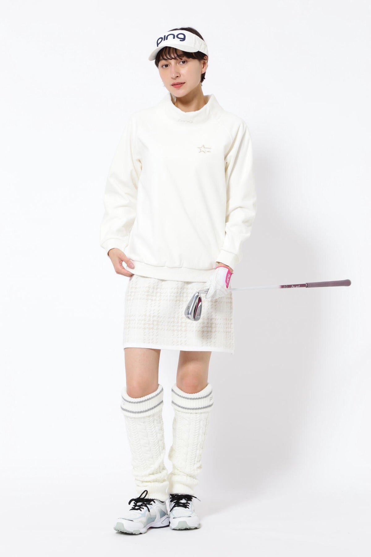【PING APPAREL】ブークレチェック柄 ジャカードニットスカート <NATIVE> (LADIES)