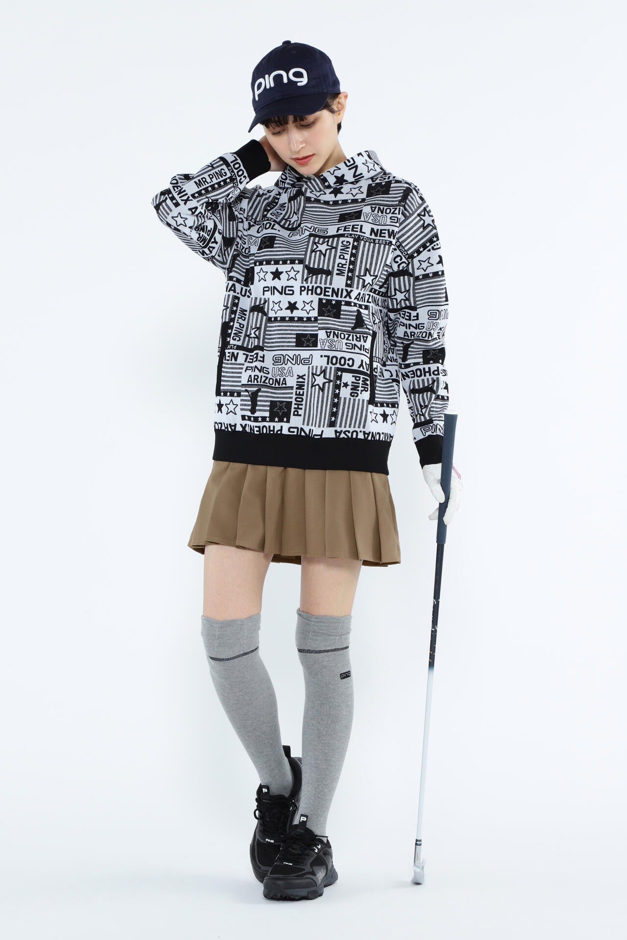 【PING APPAREL】ポリエステルツイルプリーツスカート <LADIES LINE> (LADIES)