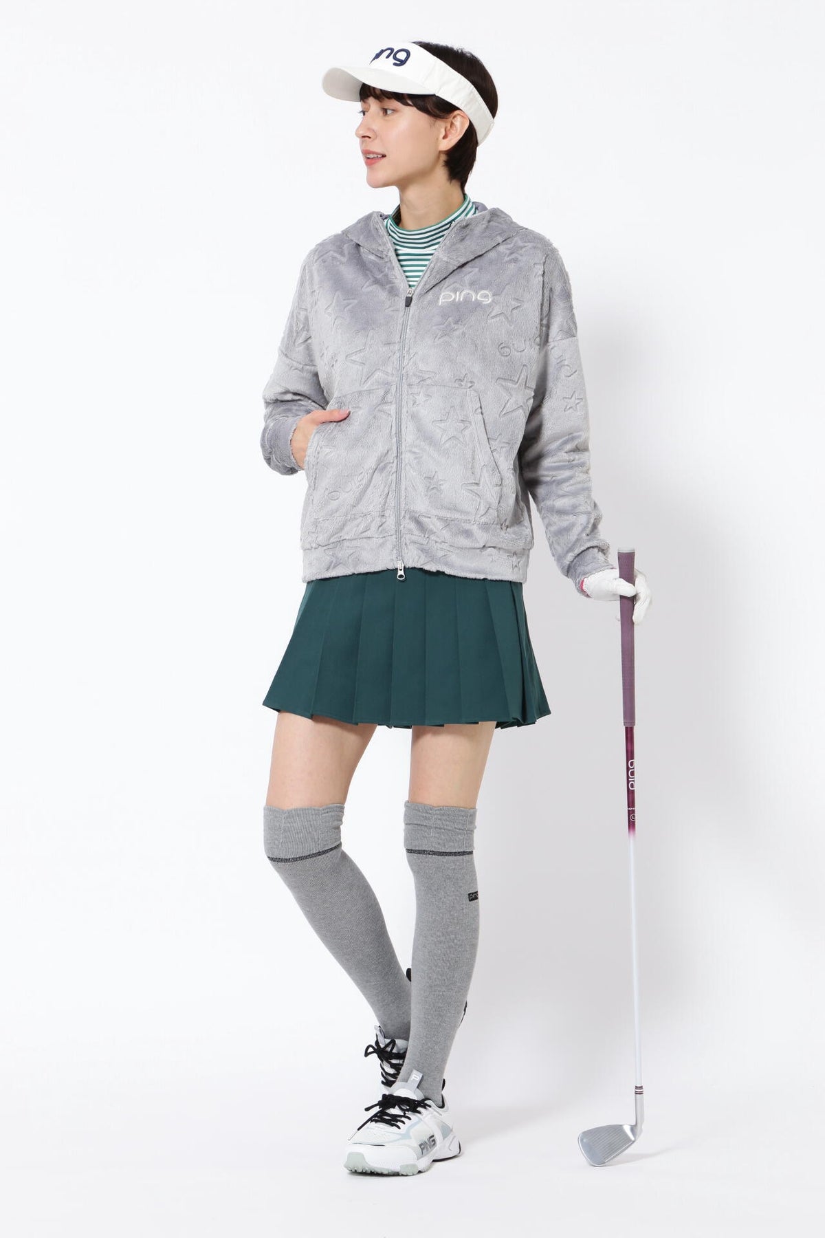 【PING APPAREL】ベロアフーディーブルゾン <NATIVE> (LADIES)