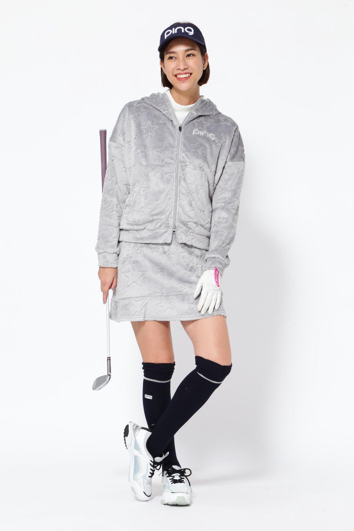【PING APPAREL】ベロアフーディーブルゾン <NATIVE> (LADIES)