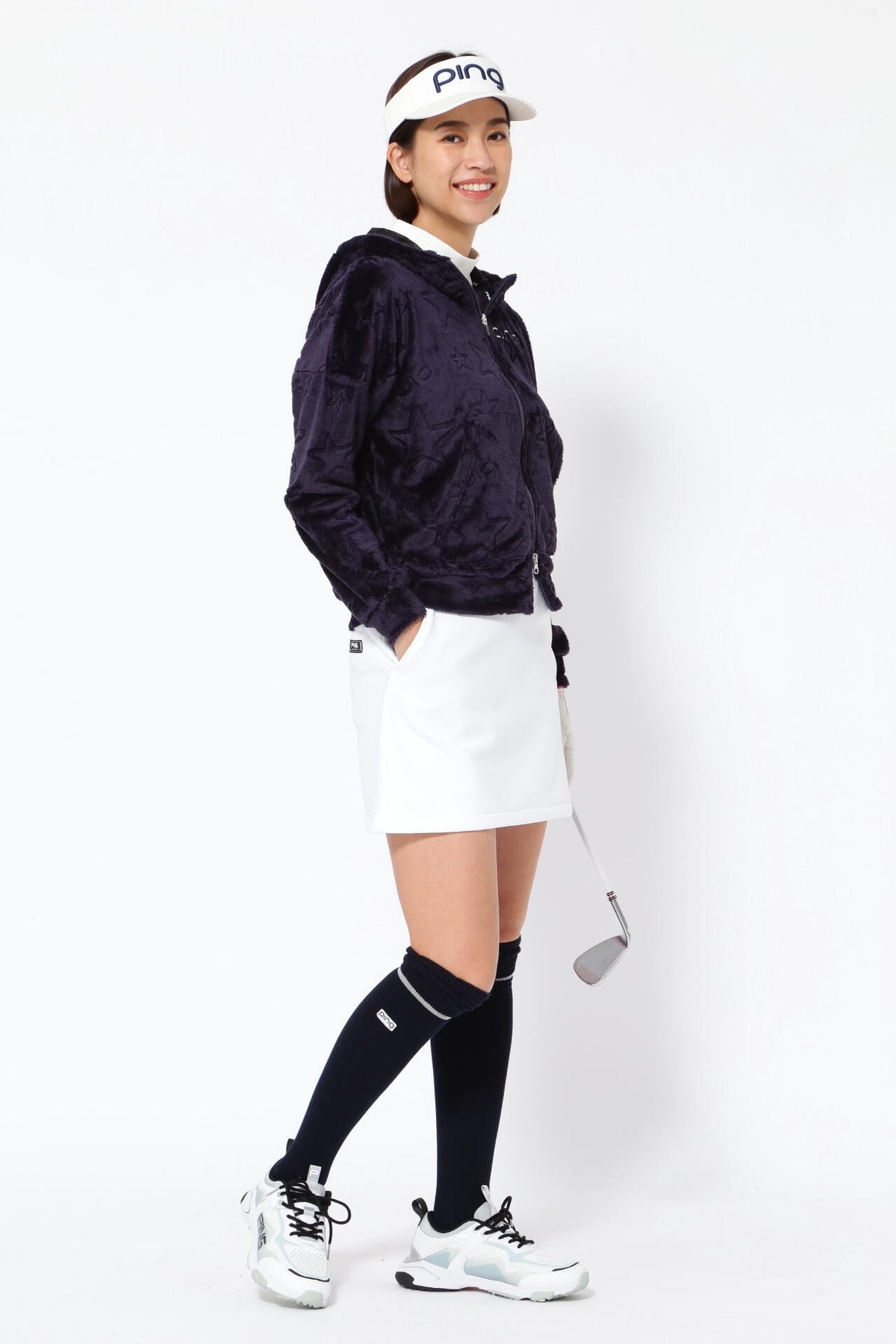 【PING APPAREL】ベロアフーディーブルゾン <NATIVE> (LADIES)