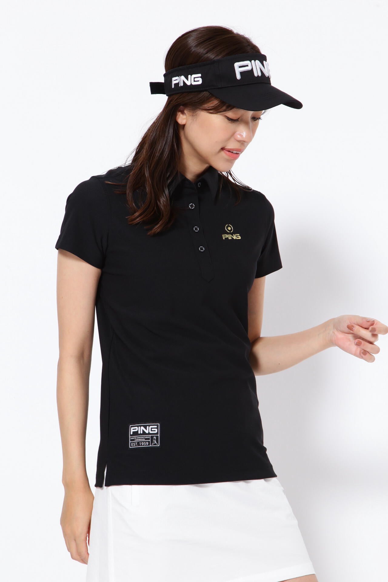 【PING APPAREL】エコブルー カノコ半袖ポロシャツ <GOLD> (LADIES)