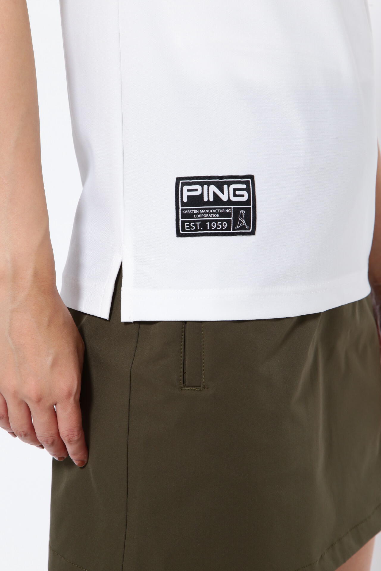 【PING APPAREL】エコブルー カノコ半袖ポロシャツ <GOLD> (LADIES)
