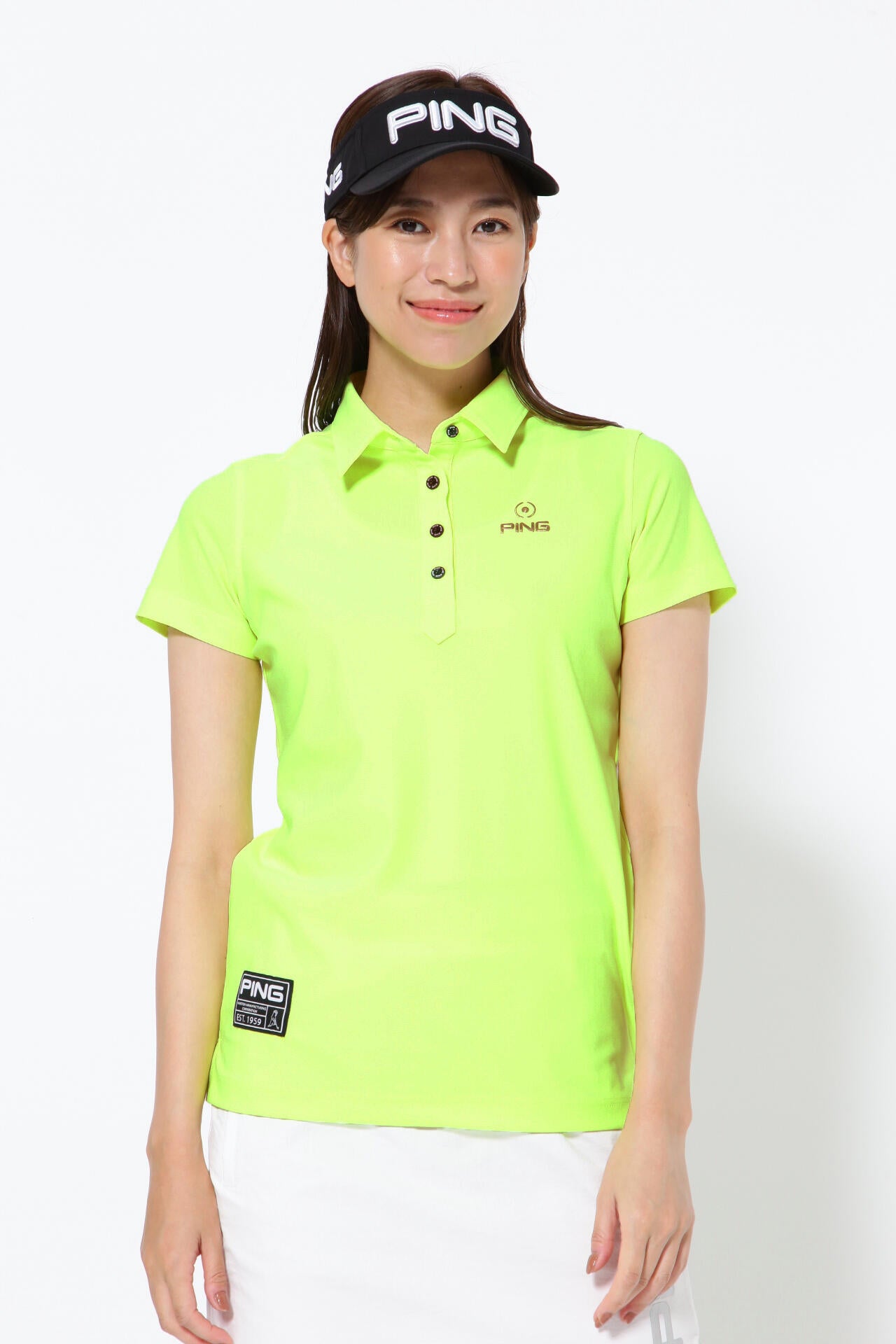 【PING APPAREL】エコブルー カノコ半袖ポロシャツ <GOLD> (LADIES)