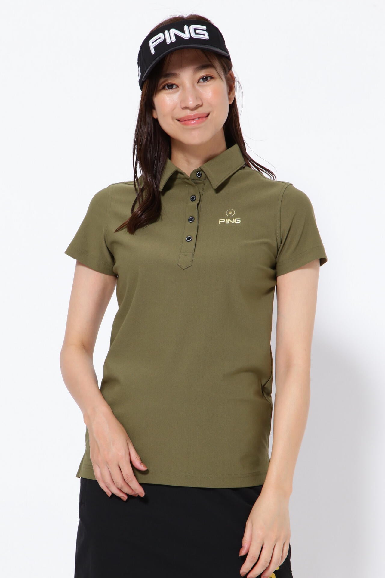 【PING APPAREL】エコブルー カノコ半袖ポロシャツ <GOLD> (LADIES)