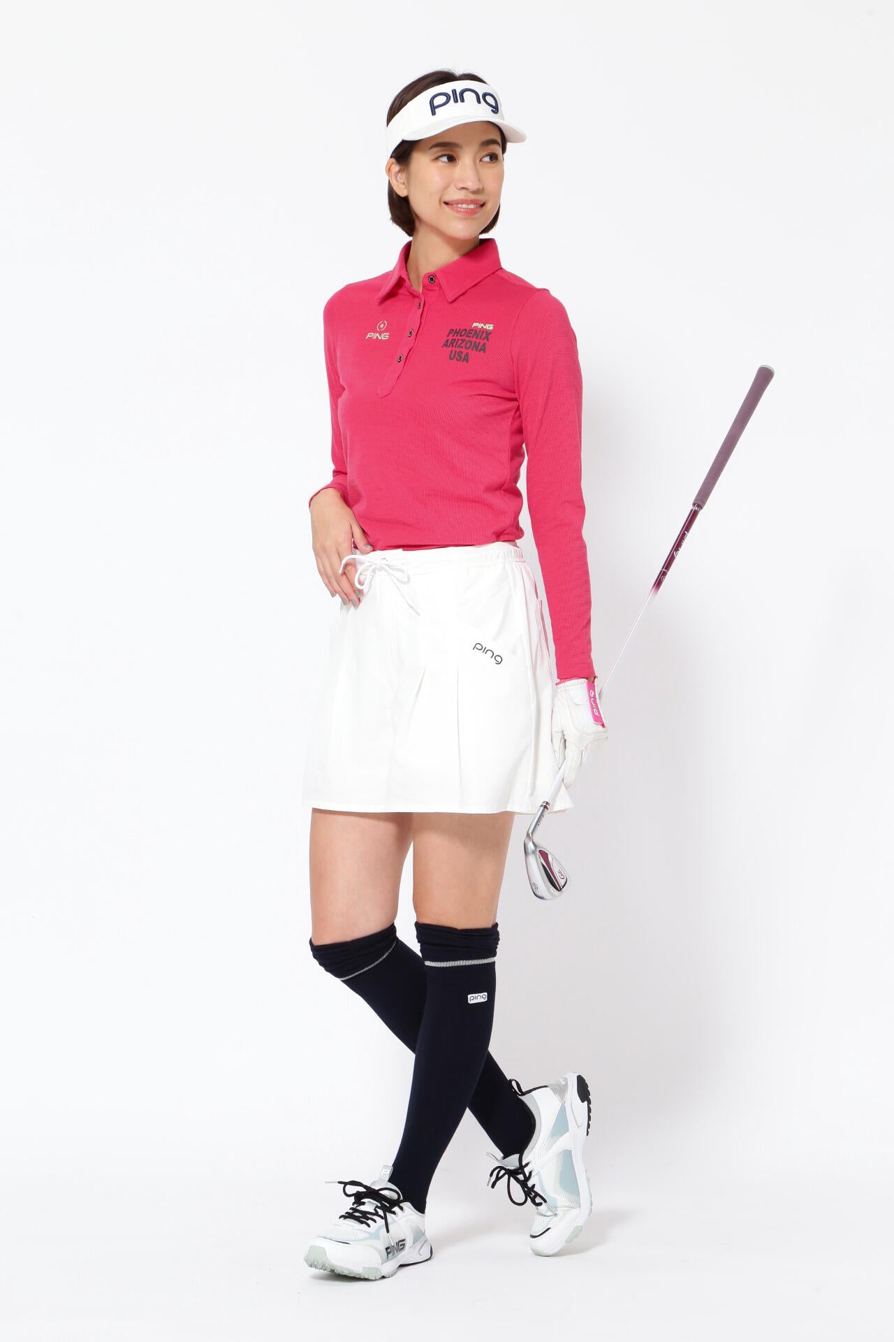 【PING APPAREL】長袖ポロシャツ <NATEVE> (LADIES)