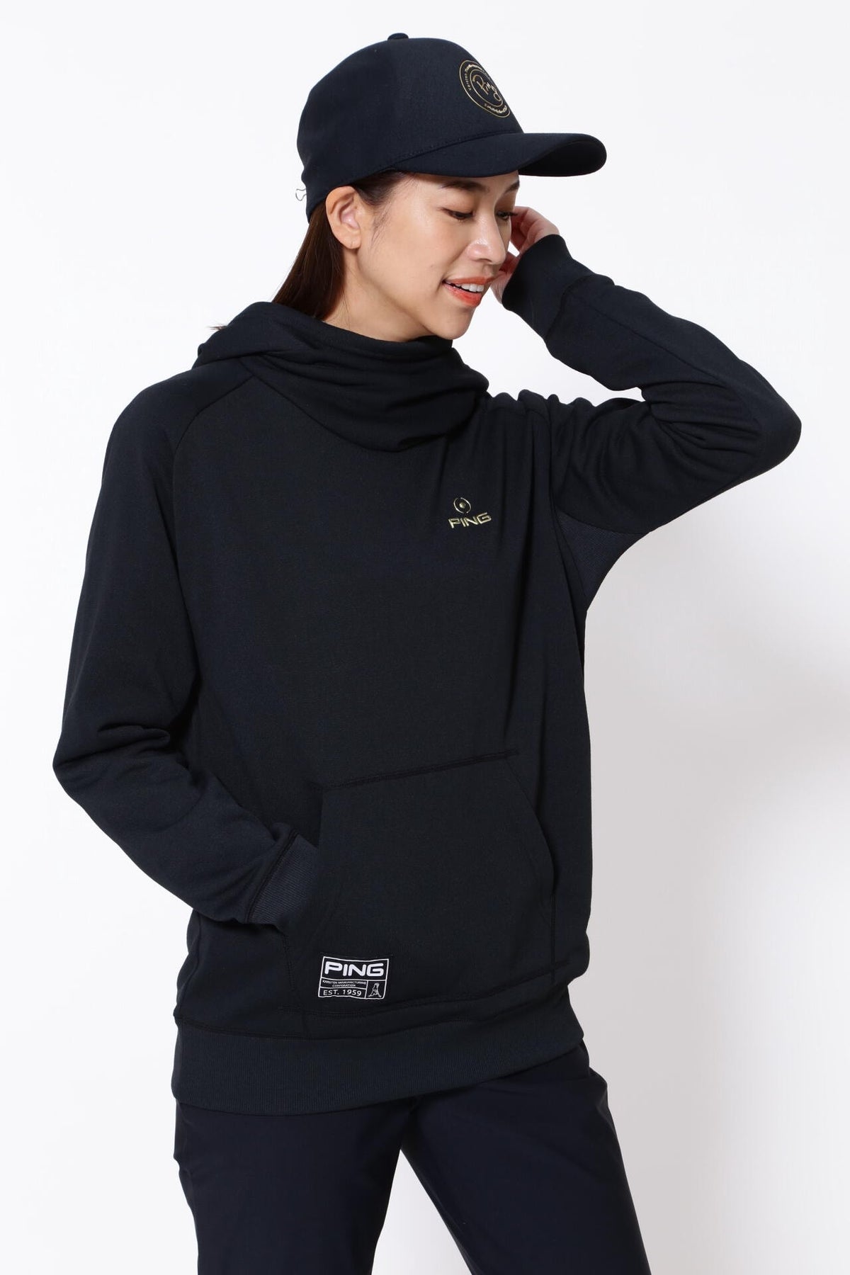 【PING APPAREL】エコアーチ 裏毛スウェットフーディプルオーバー <GOLD> (LADIES)
