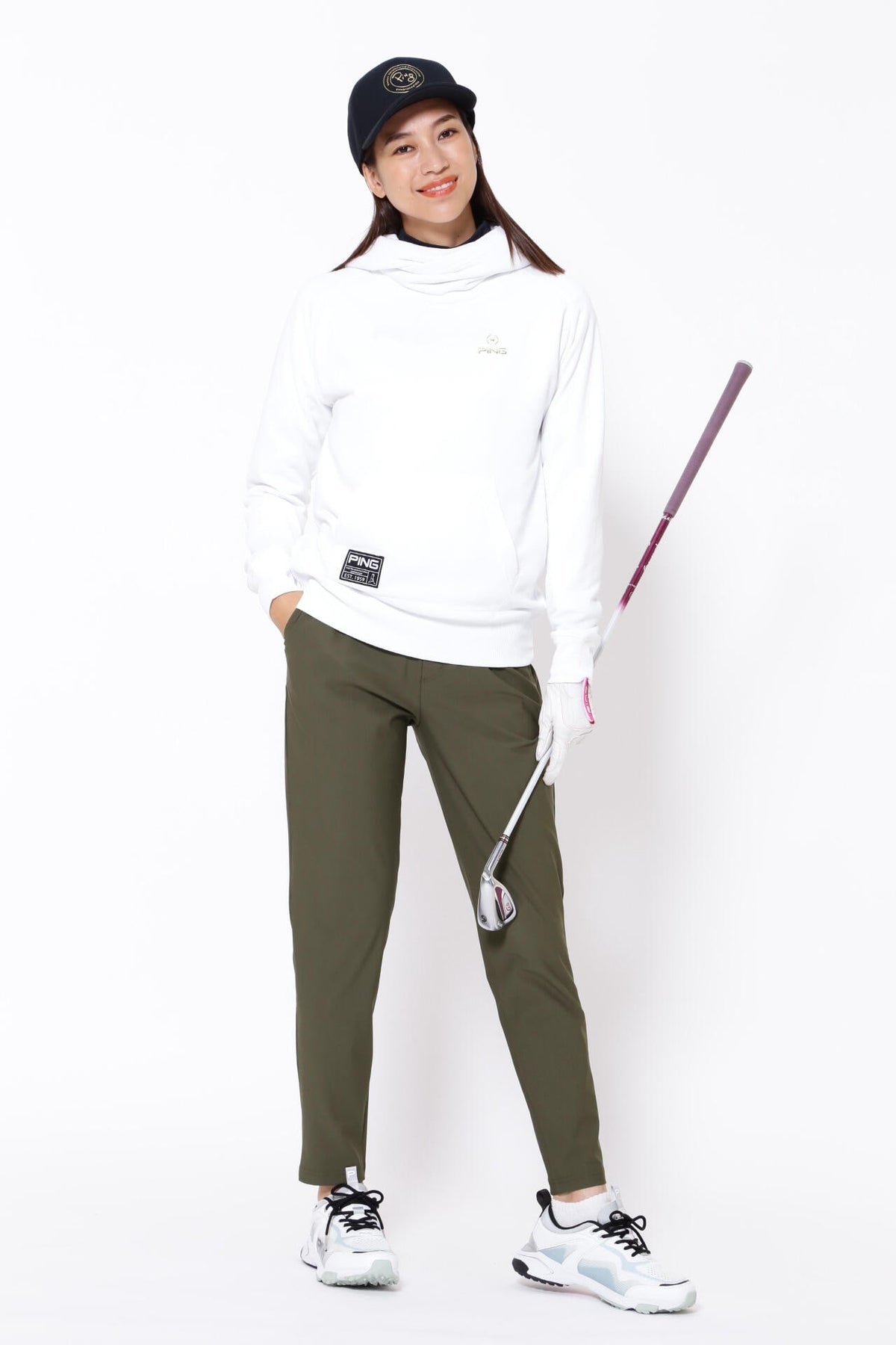 【PING APPAREL】エコアーチ 裏毛スウェットフーディプルオーバー <GOLD> (LADIES)