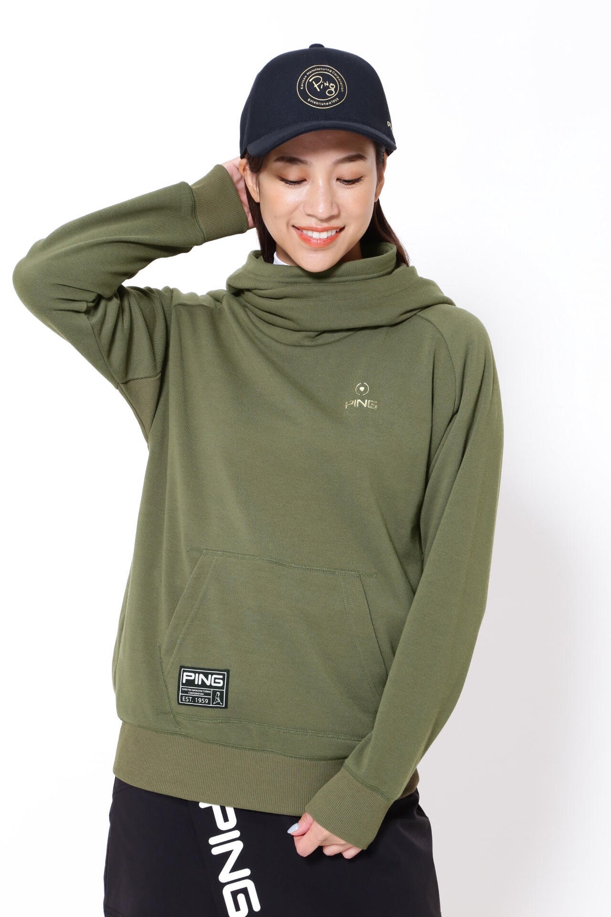 【PING APPAREL】エコアーチ 裏毛スウェットフーディプルオーバー <GOLD> (LADIES)