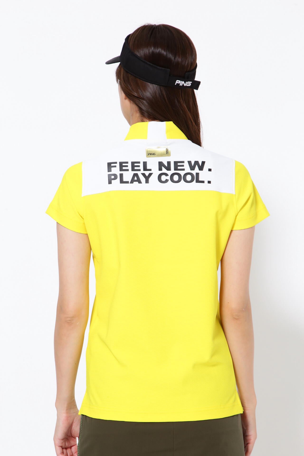 【PING APPAREL】エコブルー 半袖ハイネックカットソー <GOLD> (LADIES)