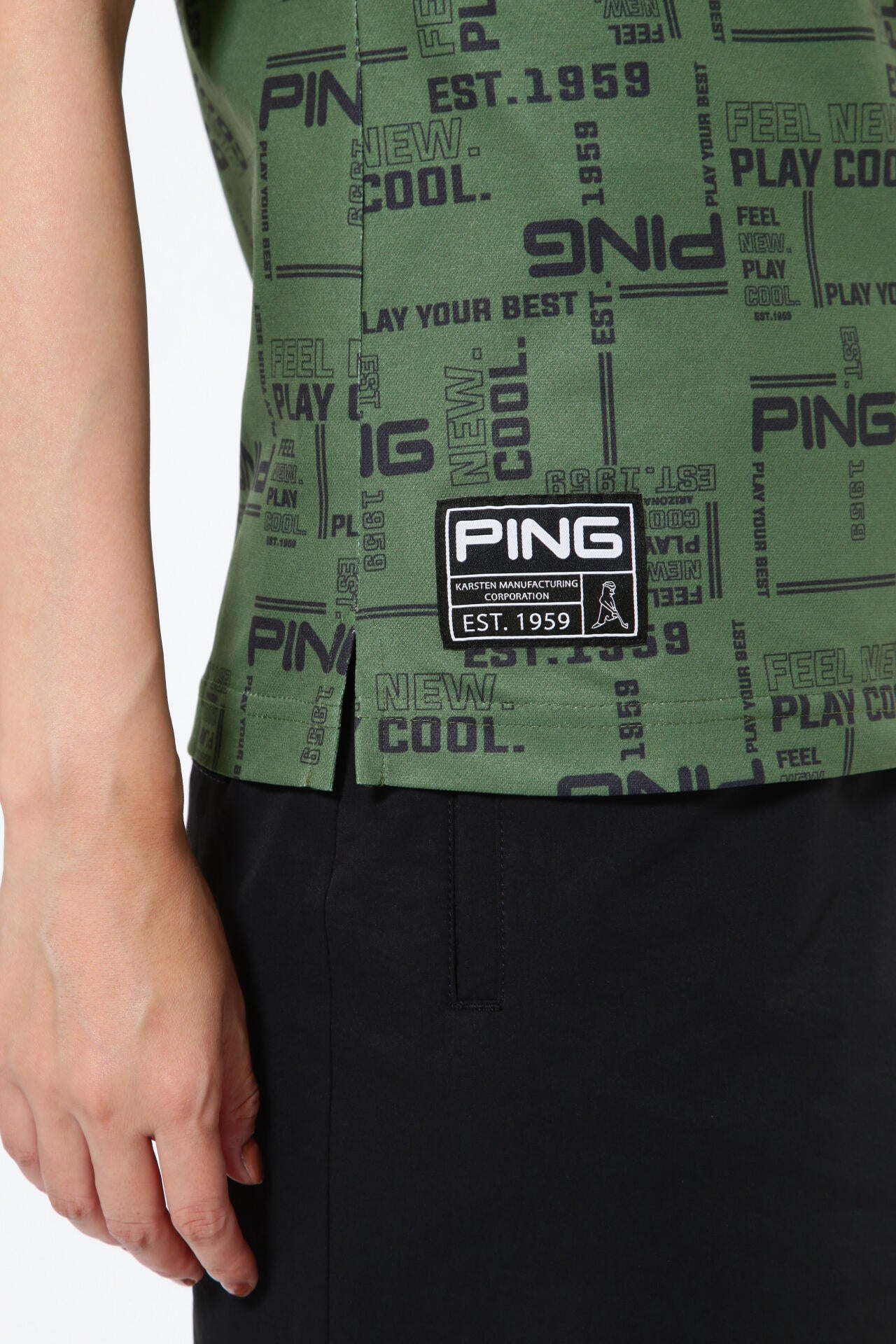 【PING APPAREL】クールマックスエコメイド 半袖ハイネックカットソー <GOLD> (LADIES)