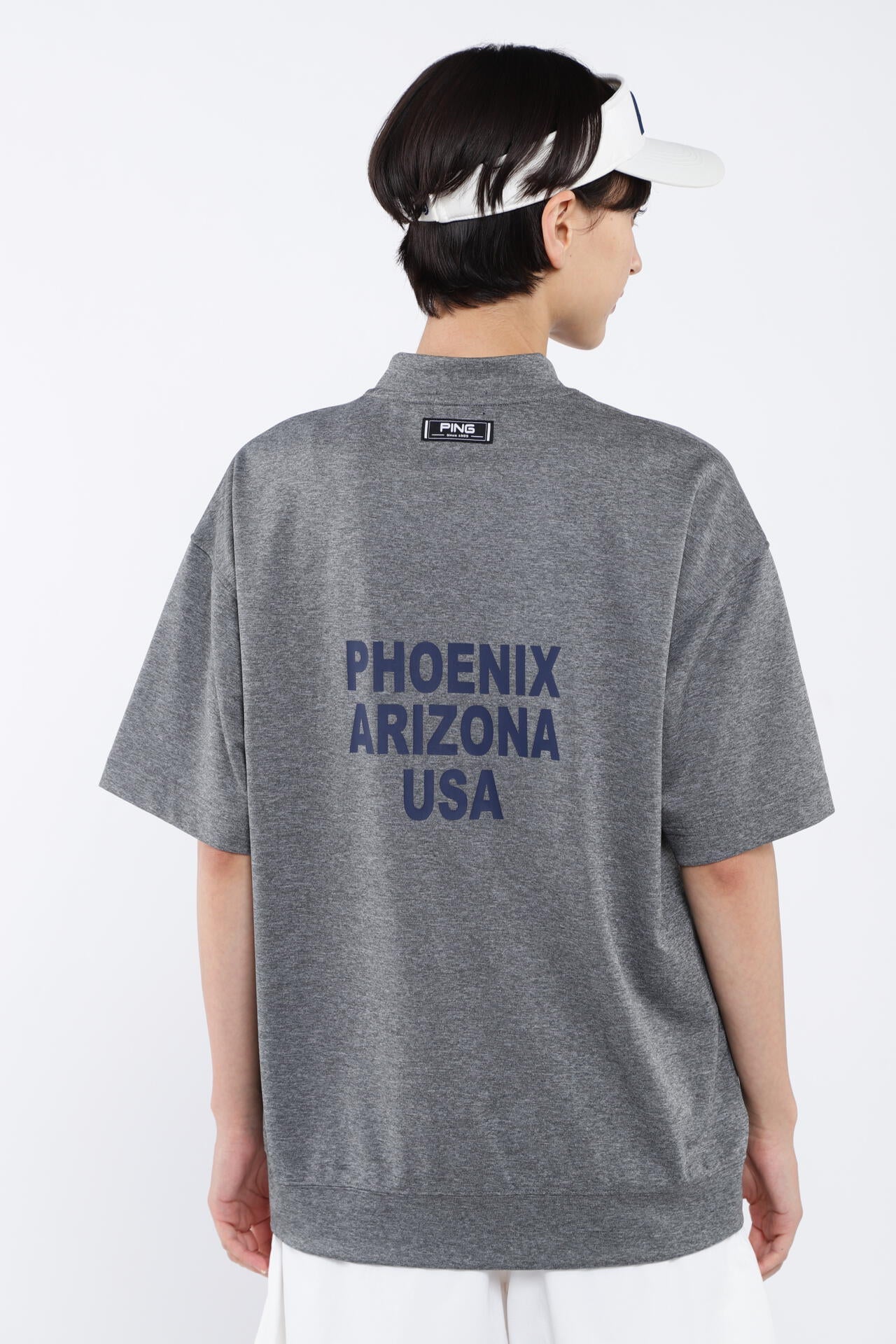 【PING APPAREL】杢ストレッチポンチスペースマスターUV半袖ハイネックカットソー <NATIVE> (LADIES)