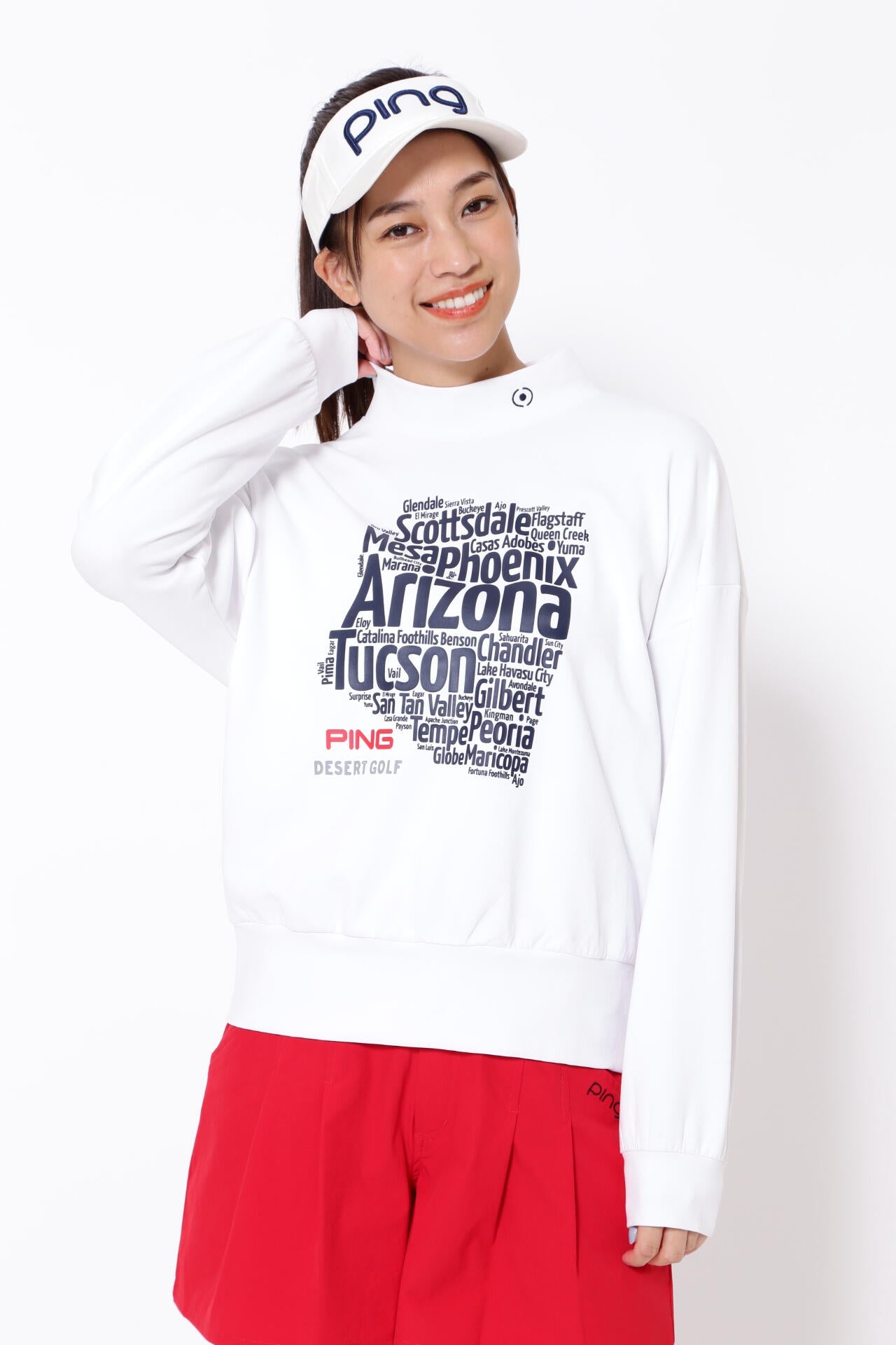 【PING APPAREL】ダブルニット長袖ハイネックカットソー <NATIVE> (LADIES)