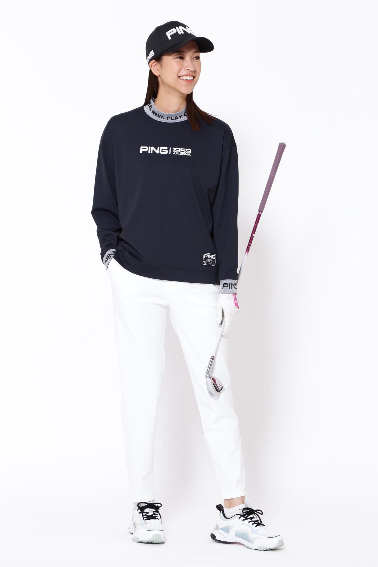 【PING APPAREL】ベアスムース 長袖ハイネックカットソー <GOLD> (LADIES)