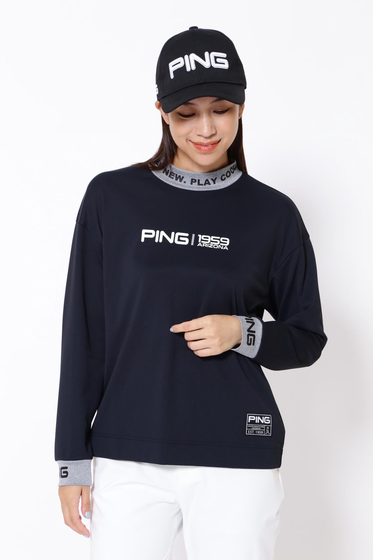 【PING APPAREL】ベアスムース 長袖ハイネックカットソー <GOLD> (LADIES)