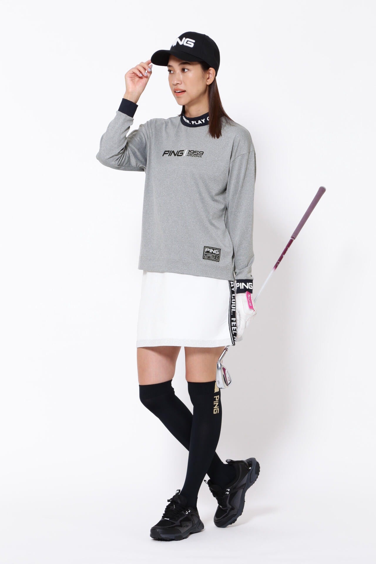 【PING APPAREL】ベアスムース 長袖ハイネックカットソー <GOLD> (LADIES)