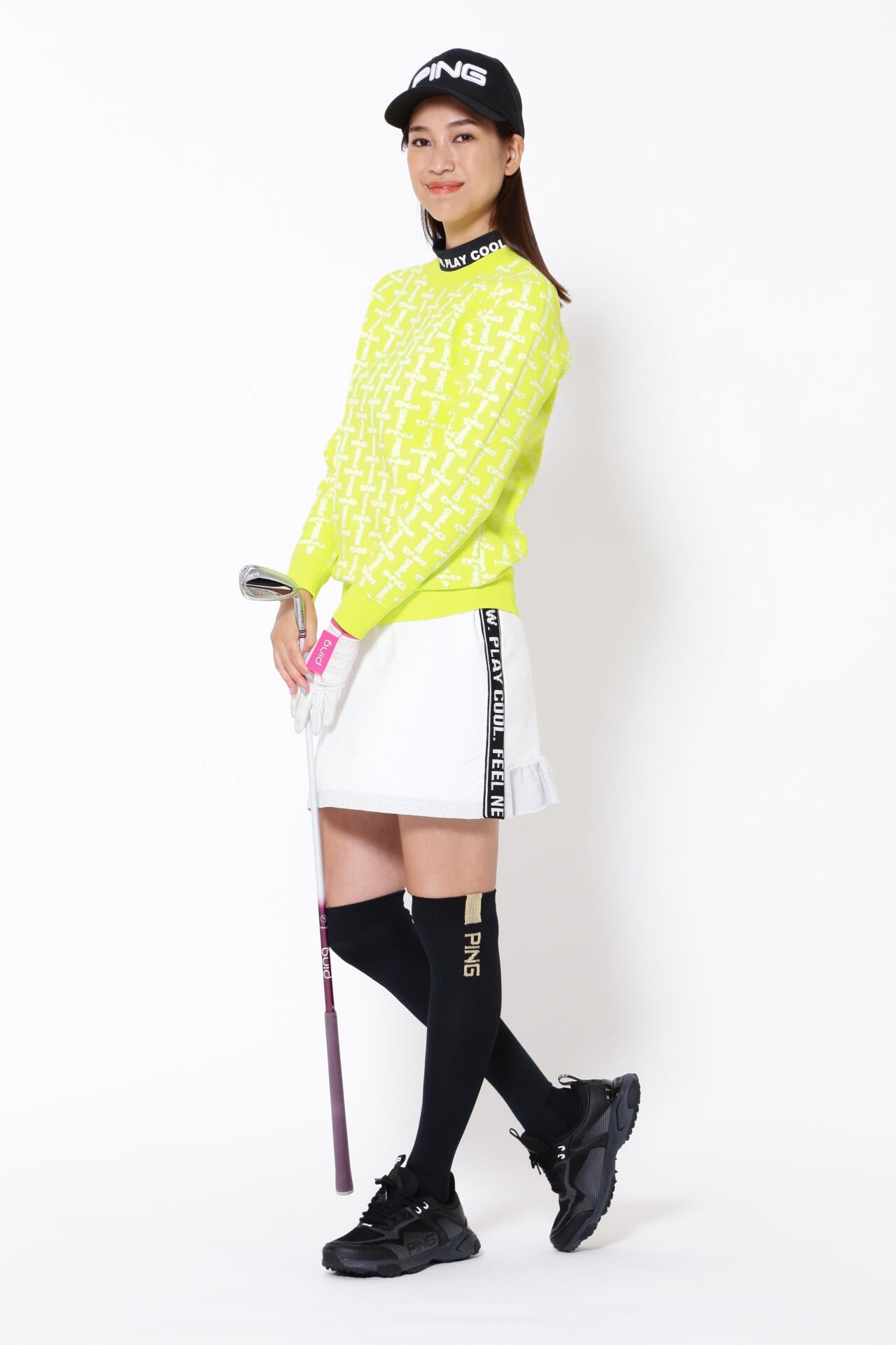 【PING APPAREL】ベアスムース 長袖ハイネックカットソー <GOLD> (LADIES)