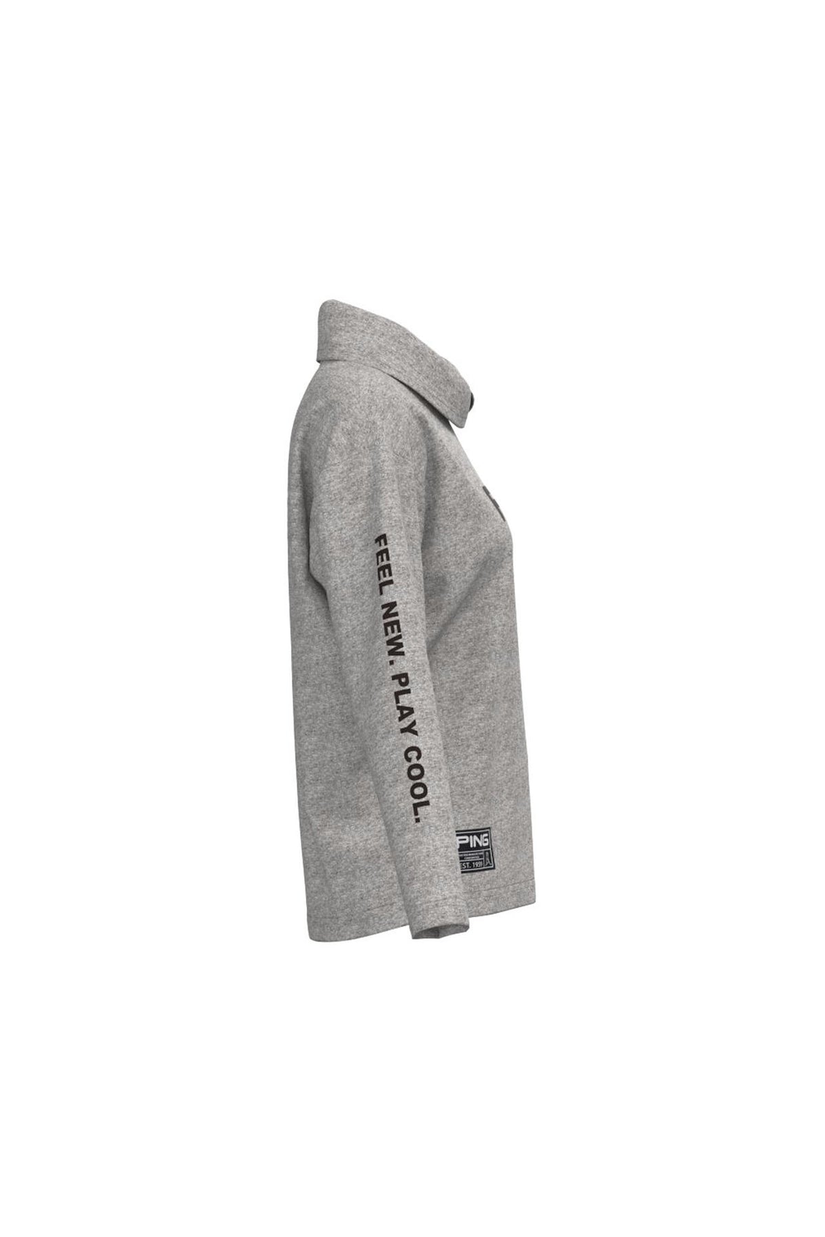 【PING APPAREL】ベアスムースUVハイストレッチ長袖裏フリース変形ハイネックカットソー <GOLD> (LADIES)