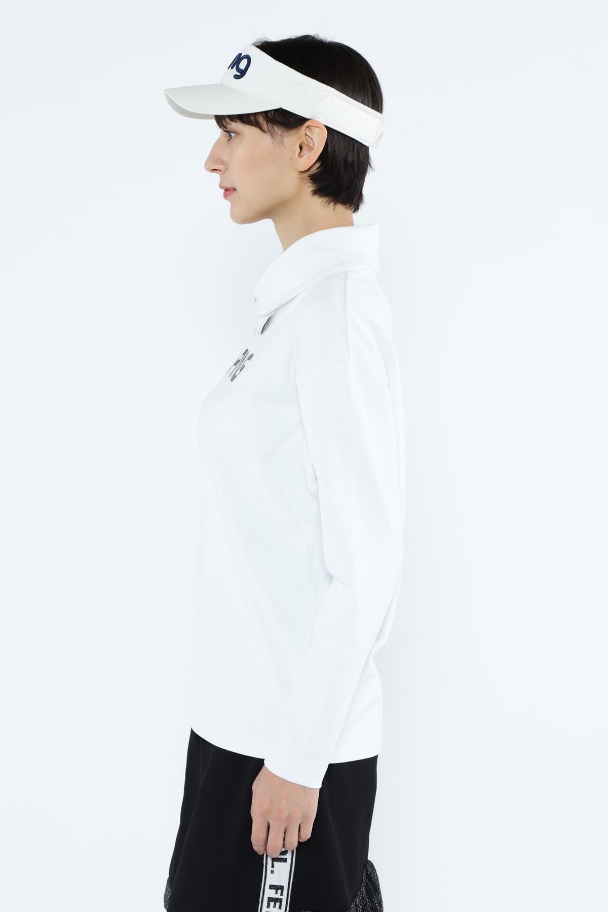 【PING APPAREL】ベアスムースUVハイストレッチ長袖裏フリース変形ハイネックカットソー <GOLD> (LADIES)