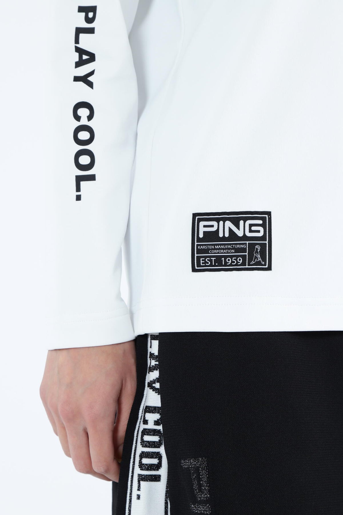 【PING APPAREL】ベアスムースUVハイストレッチ長袖裏フリース変形ハイネックカットソー <GOLD> (LADIES)