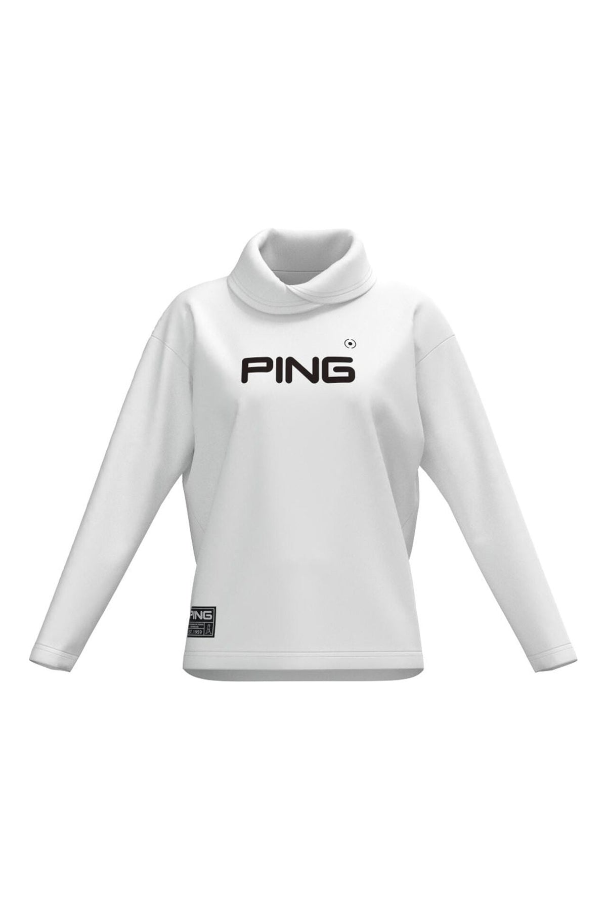 【PING APPAREL】ベアスムースUVハイストレッチ長袖裏フリース変形ハイネックカットソー <GOLD> (LADIES)