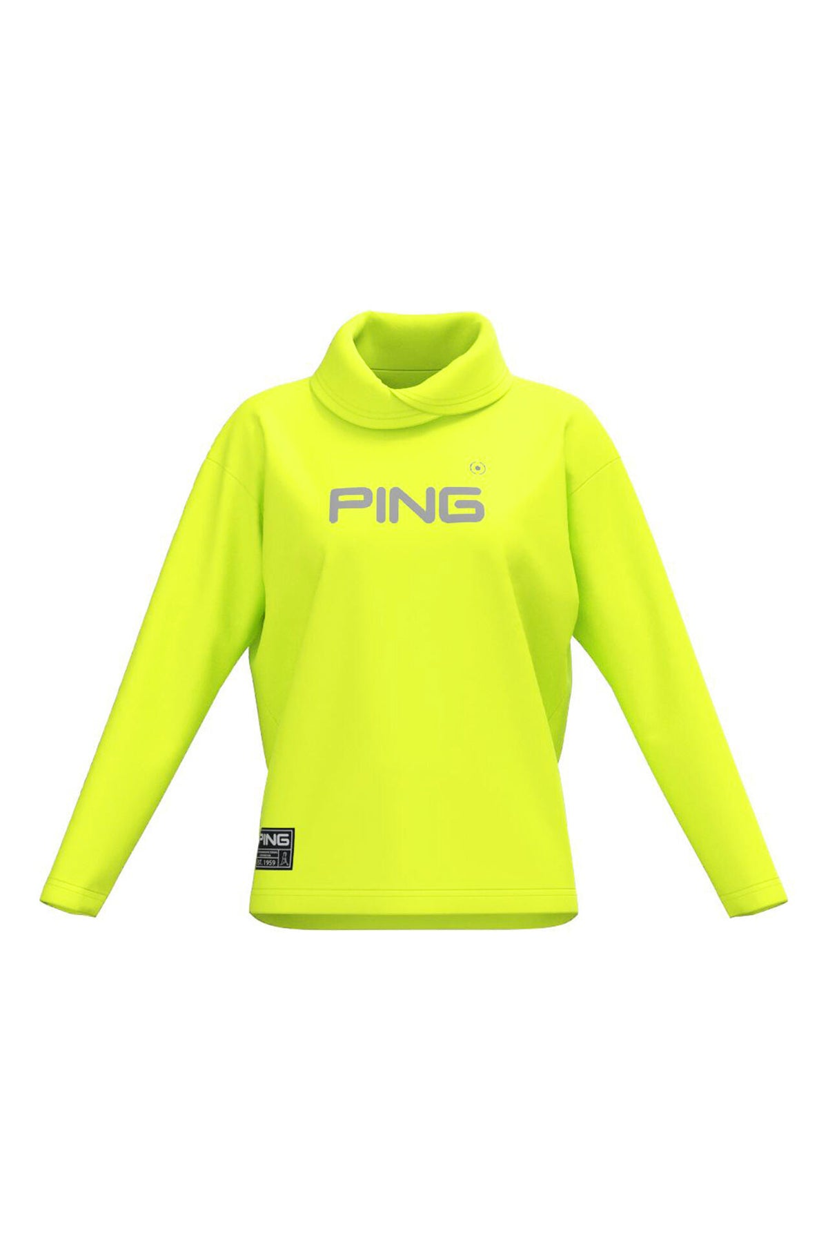 【PING APPAREL】ベアスムースUVハイストレッチ長袖裏フリース変形ハイネックカットソー <GOLD> (LADIES)