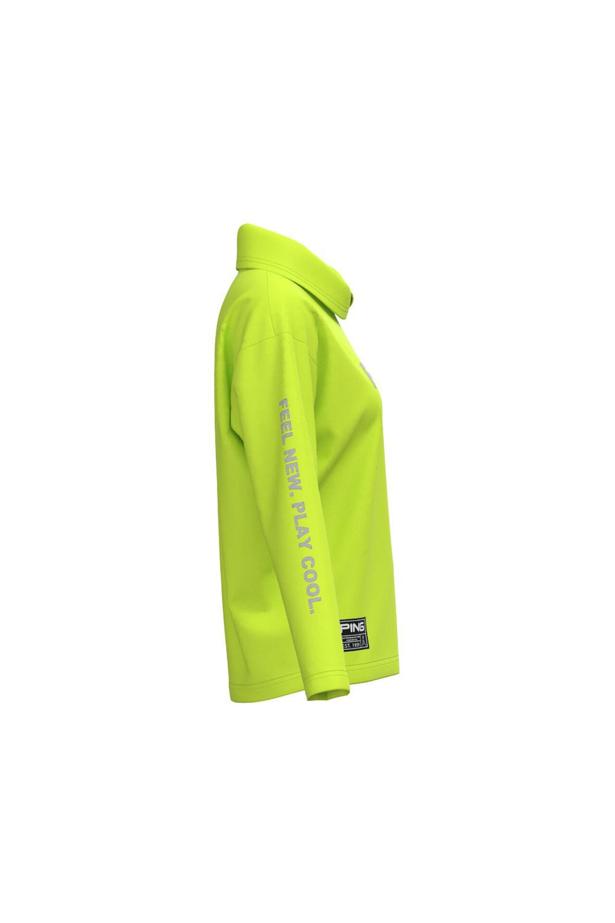 【PING APPAREL】ベアスムースUVハイストレッチ長袖裏フリース変形ハイネックカットソー <GOLD> (LADIES)