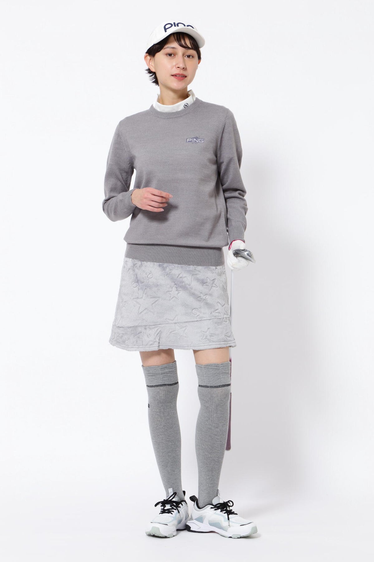 【PING APPAREL】10色展開 プレーンニッティング クルーネックニット <NATIVE> (LADIES)