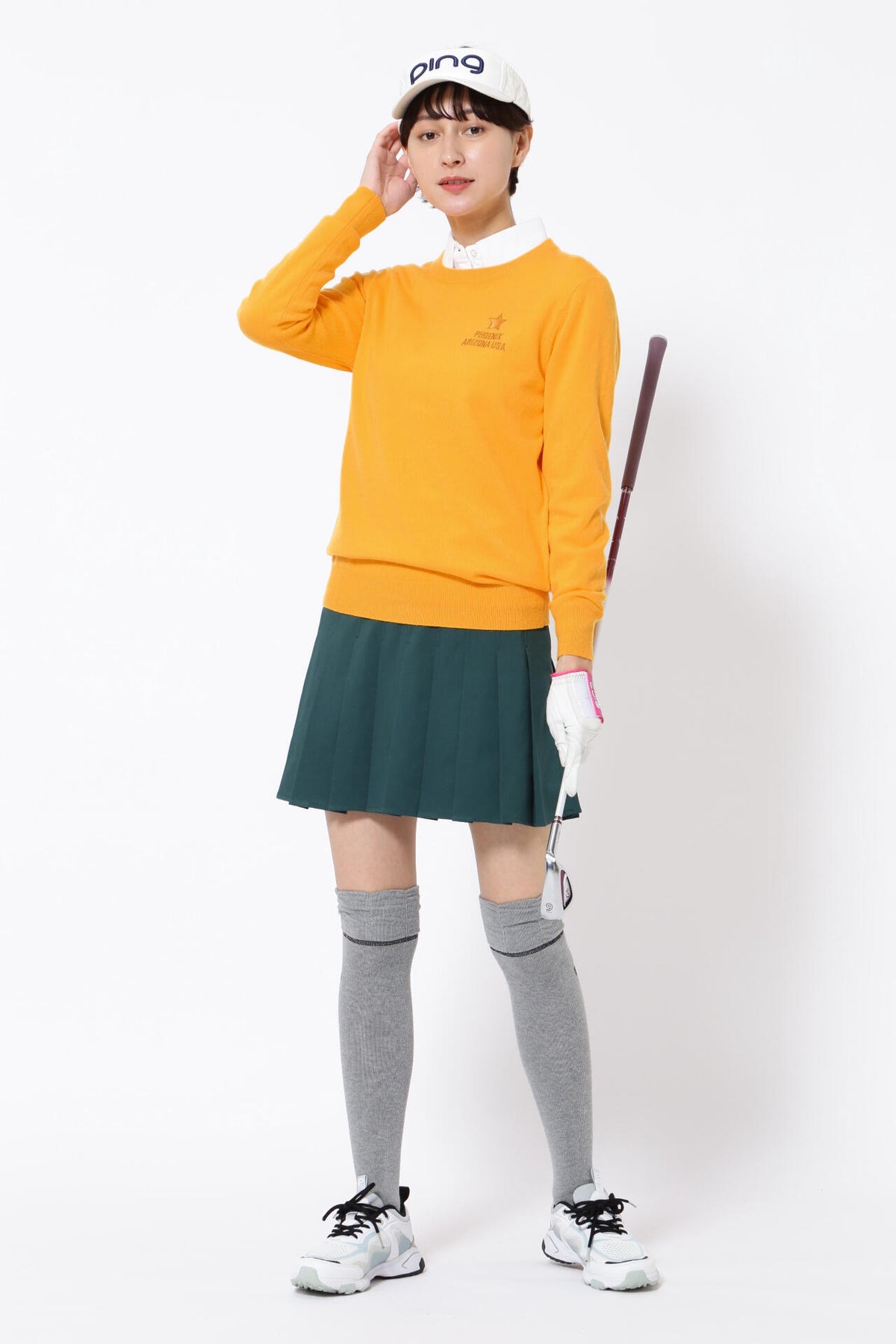【PING APPAREL】10色展開 プレーンニッティング クルーネックニット <NATIVE> (LADIES)