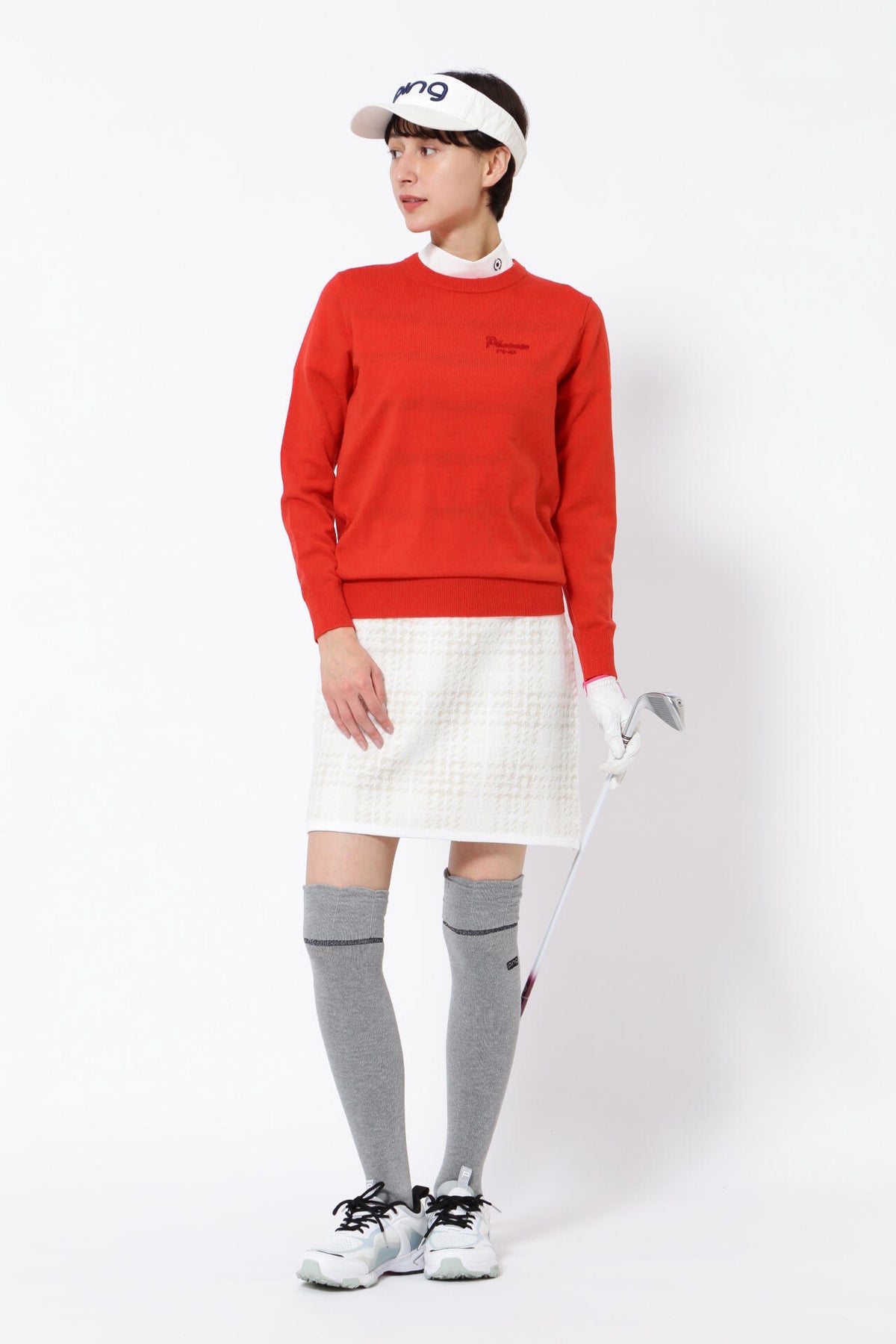 【PING APPAREL】10色展開 プレーンニッティング クルーネックニット <NATIVE> (LADIES)