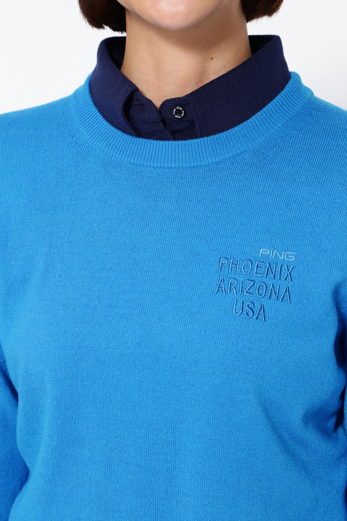【PING APPAREL】10色展開 プレーンニッティング クルーネックニット <NATIVE> (LADIES)