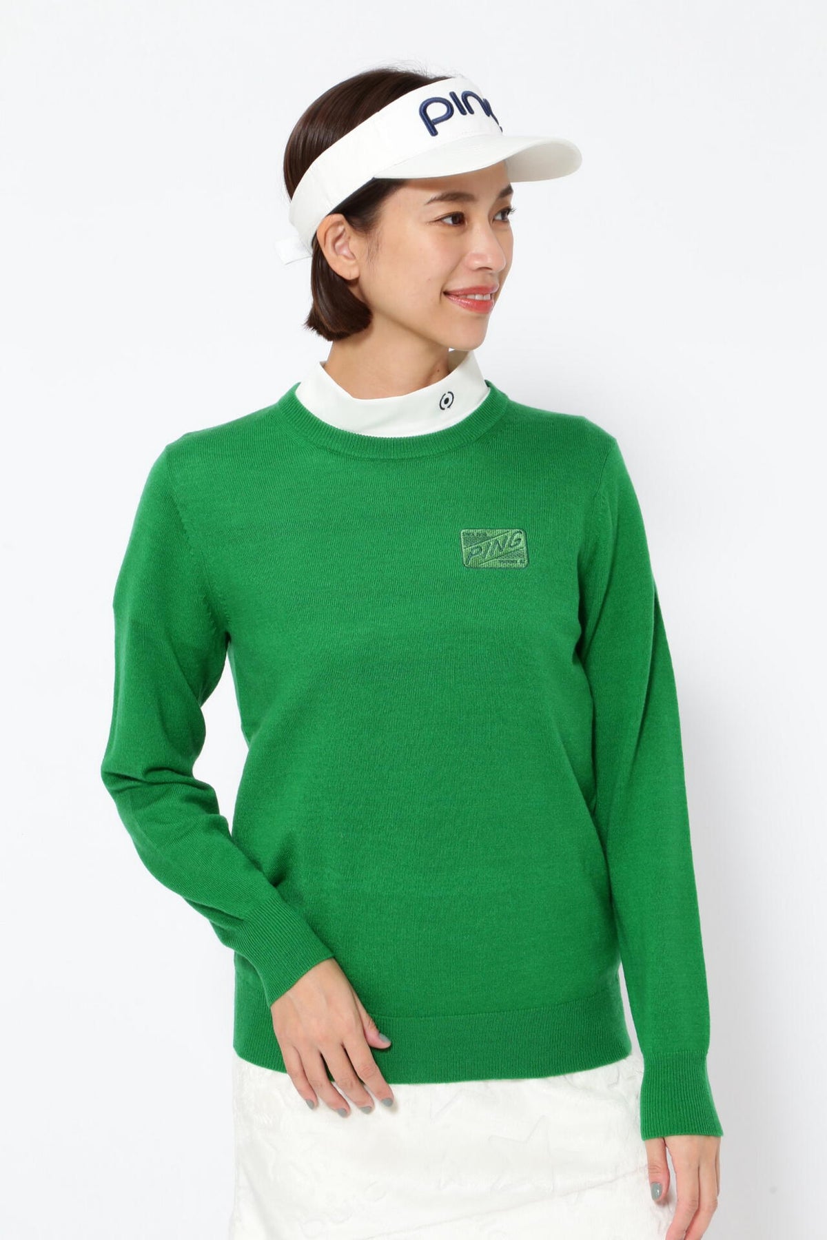【PING APPAREL】10色展開 プレーンニッティング クルーネックニット <NATIVE> (LADIES)