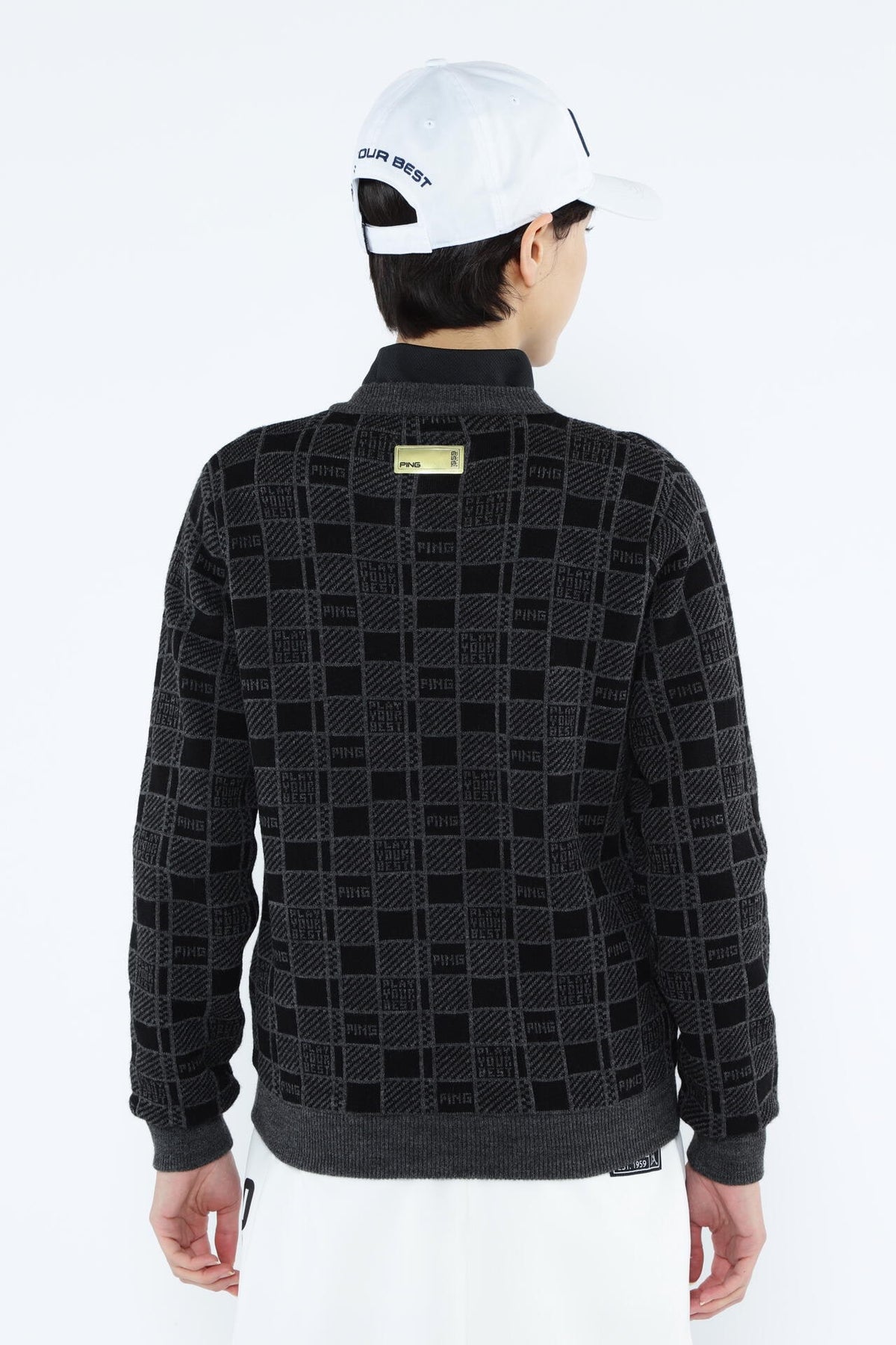 【PING APPAREL】裏付き クルーネックニットプルオーバー <GOLD> (LADIES)