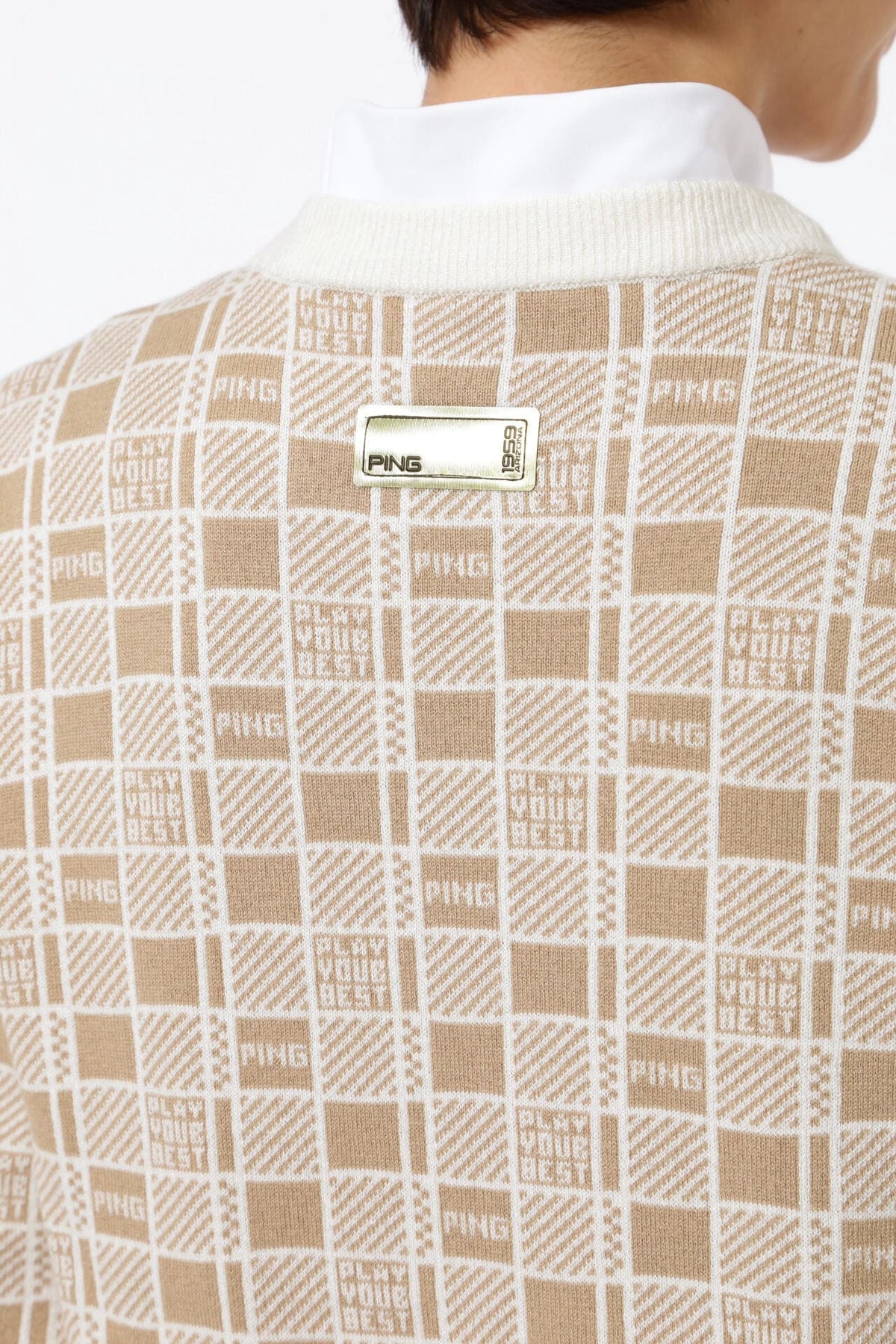 【PING APPAREL】裏付き クルーネックニットプルオーバー <GOLD> (LADIES)