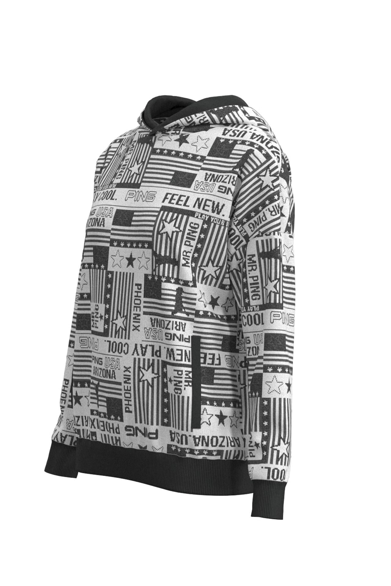 【PING APPAREL】Starry三色旗柄ジャガードニットフーディプルオーバー <NATIVE> (LADIES)