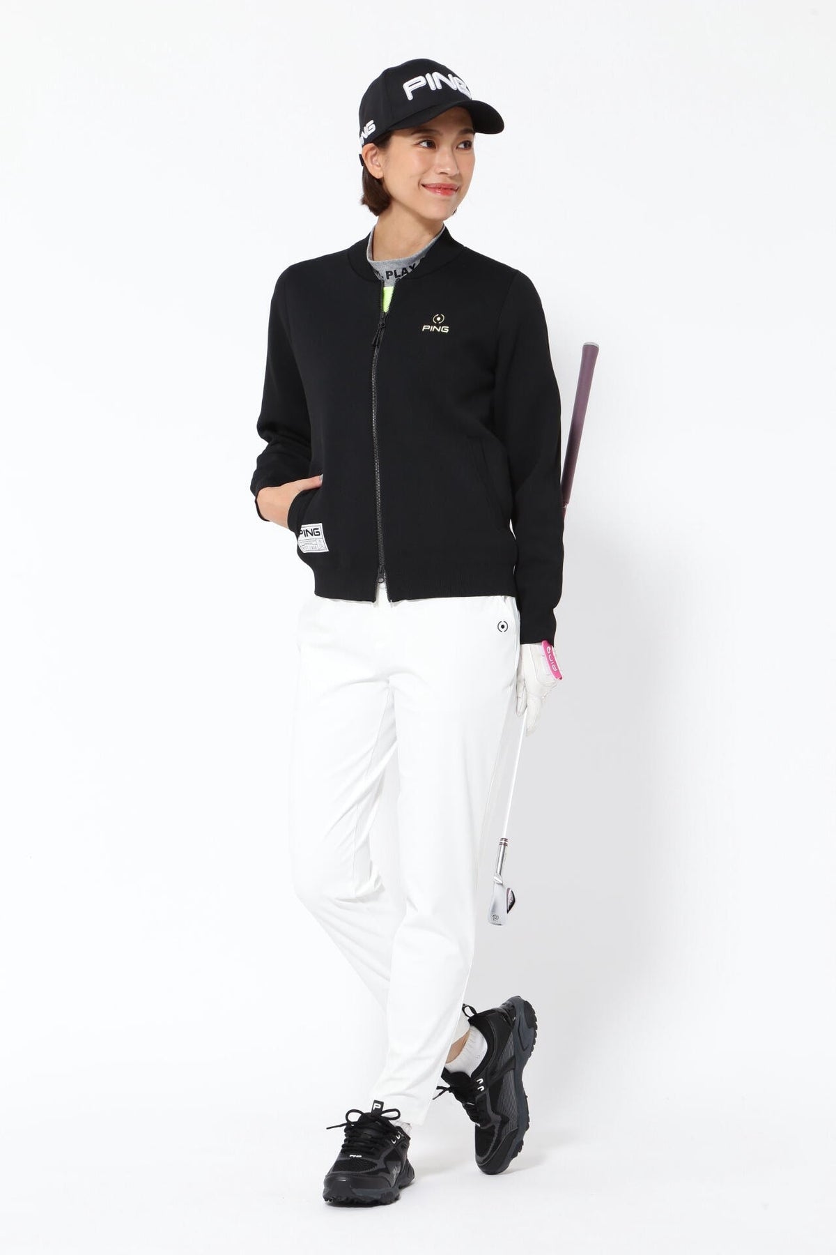 【PING APPAREL】フルジップニットブルゾン <GOLD> (LADIES)