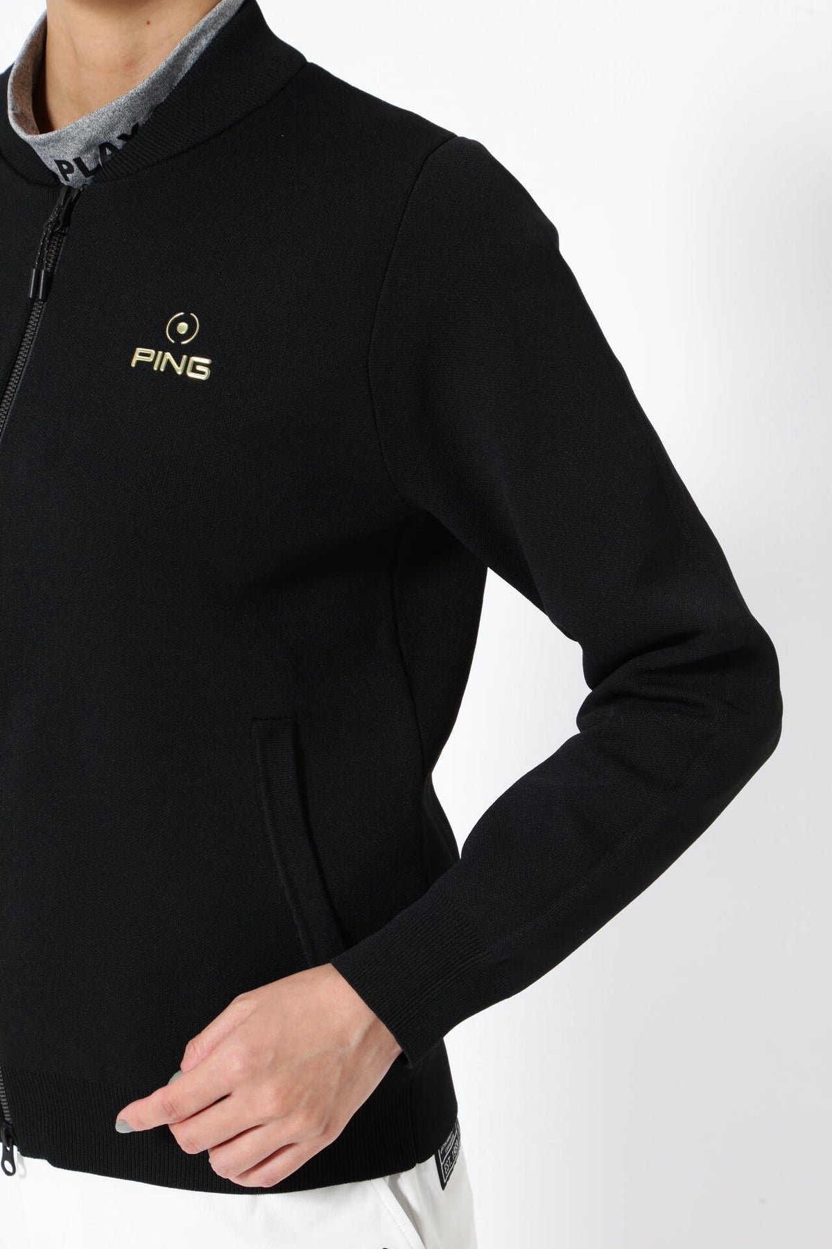 【PING APPAREL】フルジップニットブルゾン <GOLD> (LADIES)