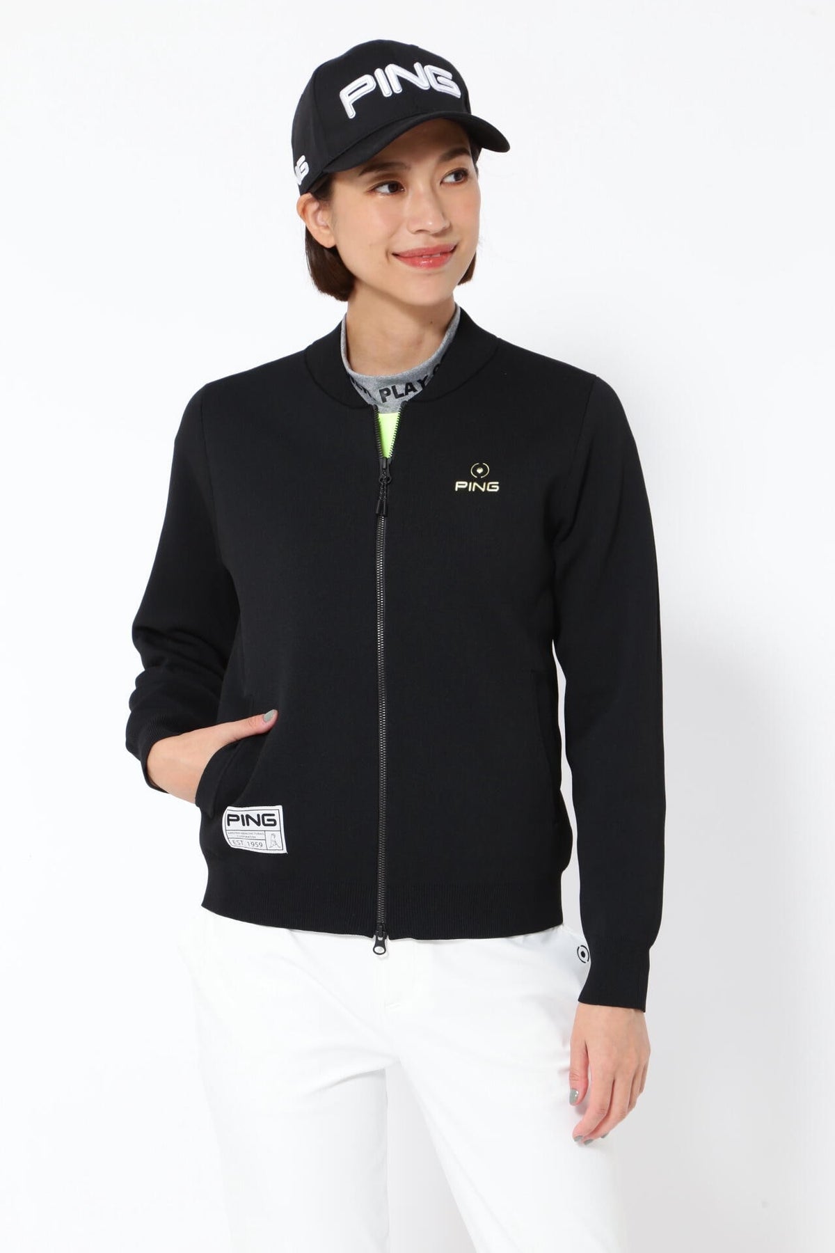 【PING APPAREL】フルジップニットブルゾン <GOLD> (LADIES)