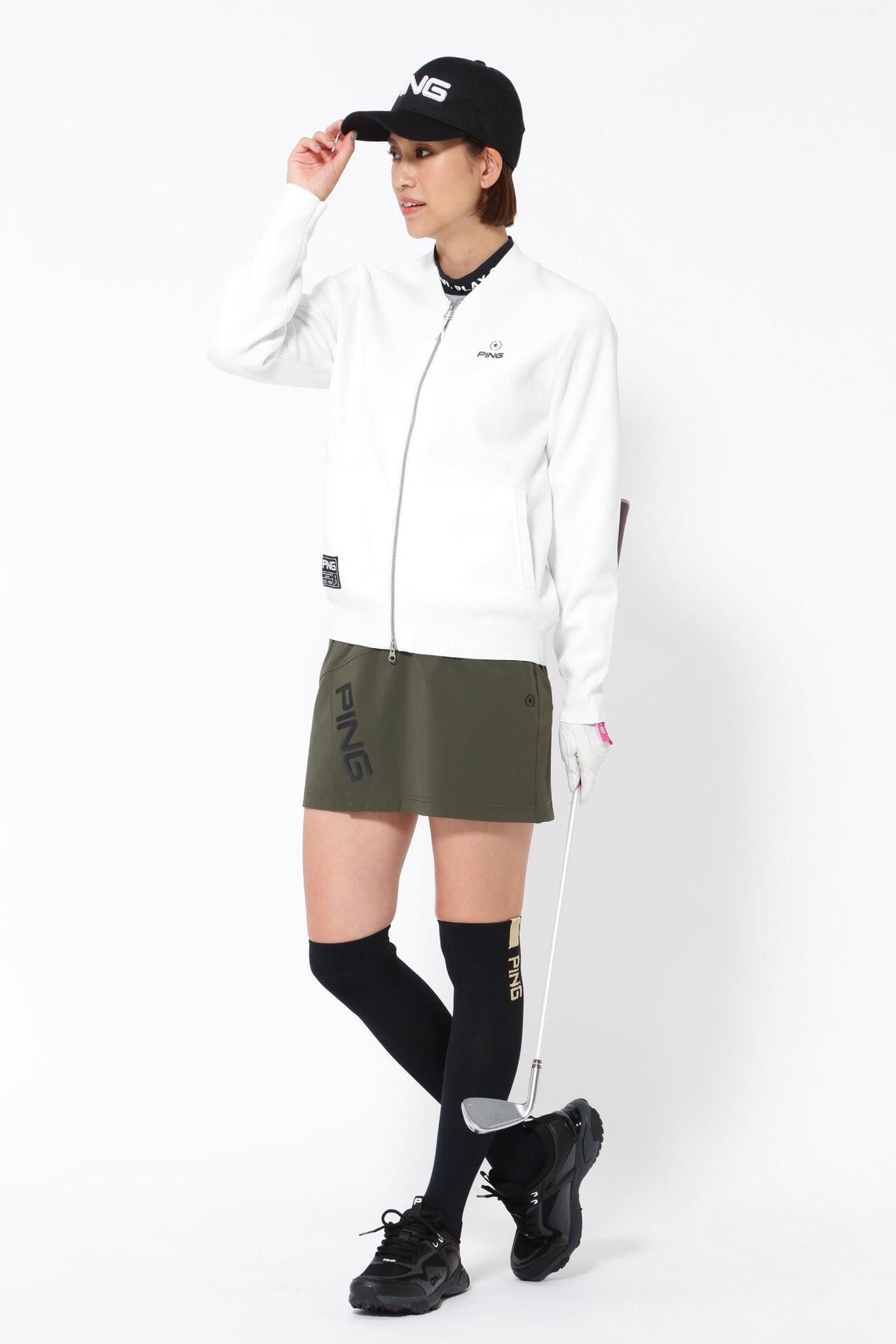 【PING APPAREL】フルジップニットブルゾン <GOLD> (LADIES)