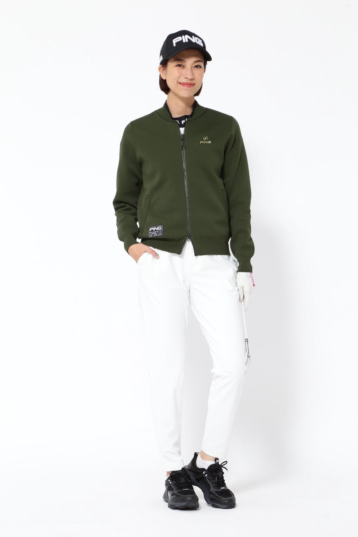 【PING APPAREL】フルジップニットブルゾン <GOLD> (LADIES)