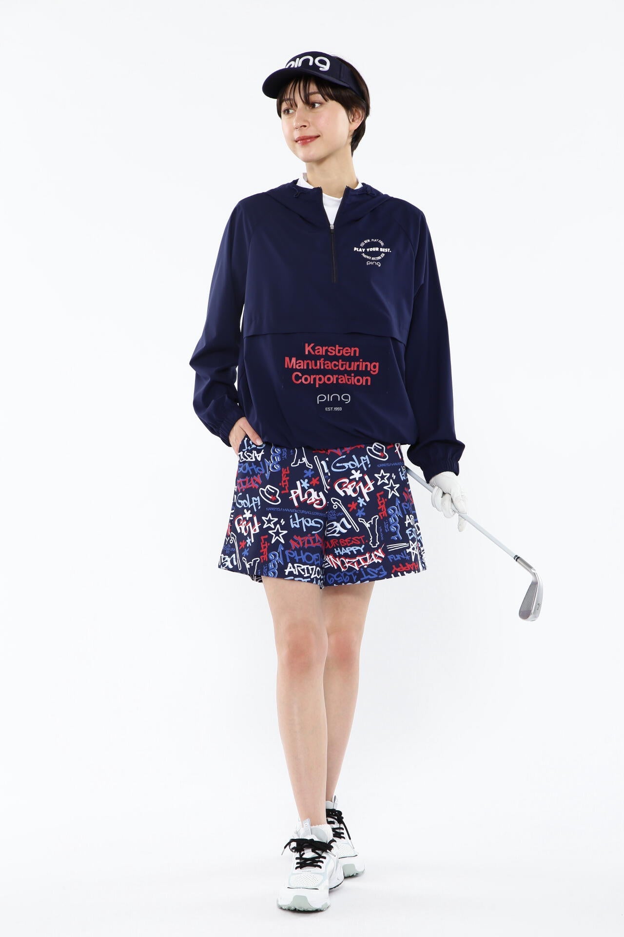 【PING APPAREL】タギングパターンストレッチショートパンツ <NATIVE> (LADIES)
