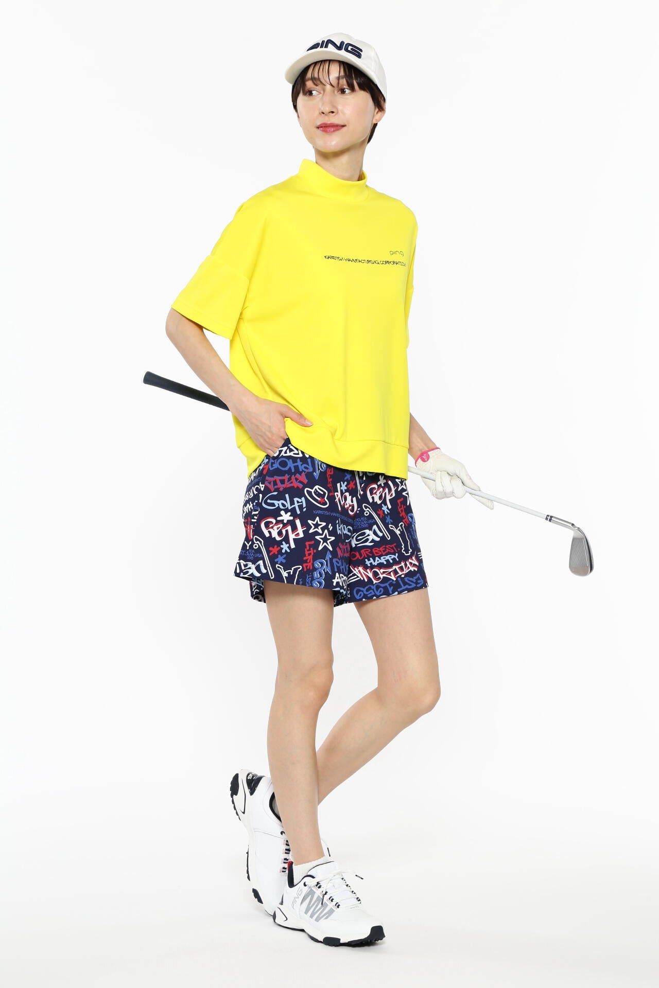 【PING APPAREL】タギングパターンストレッチショートパンツ <NATIVE> (LADIES)