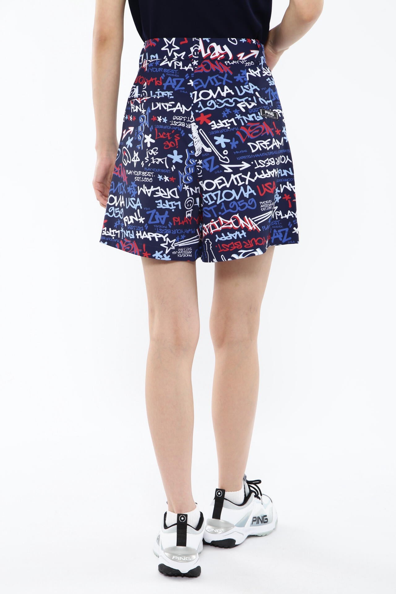 【PING APPAREL】タギングパターンストレッチショートパンツ <NATIVE> (LADIES)