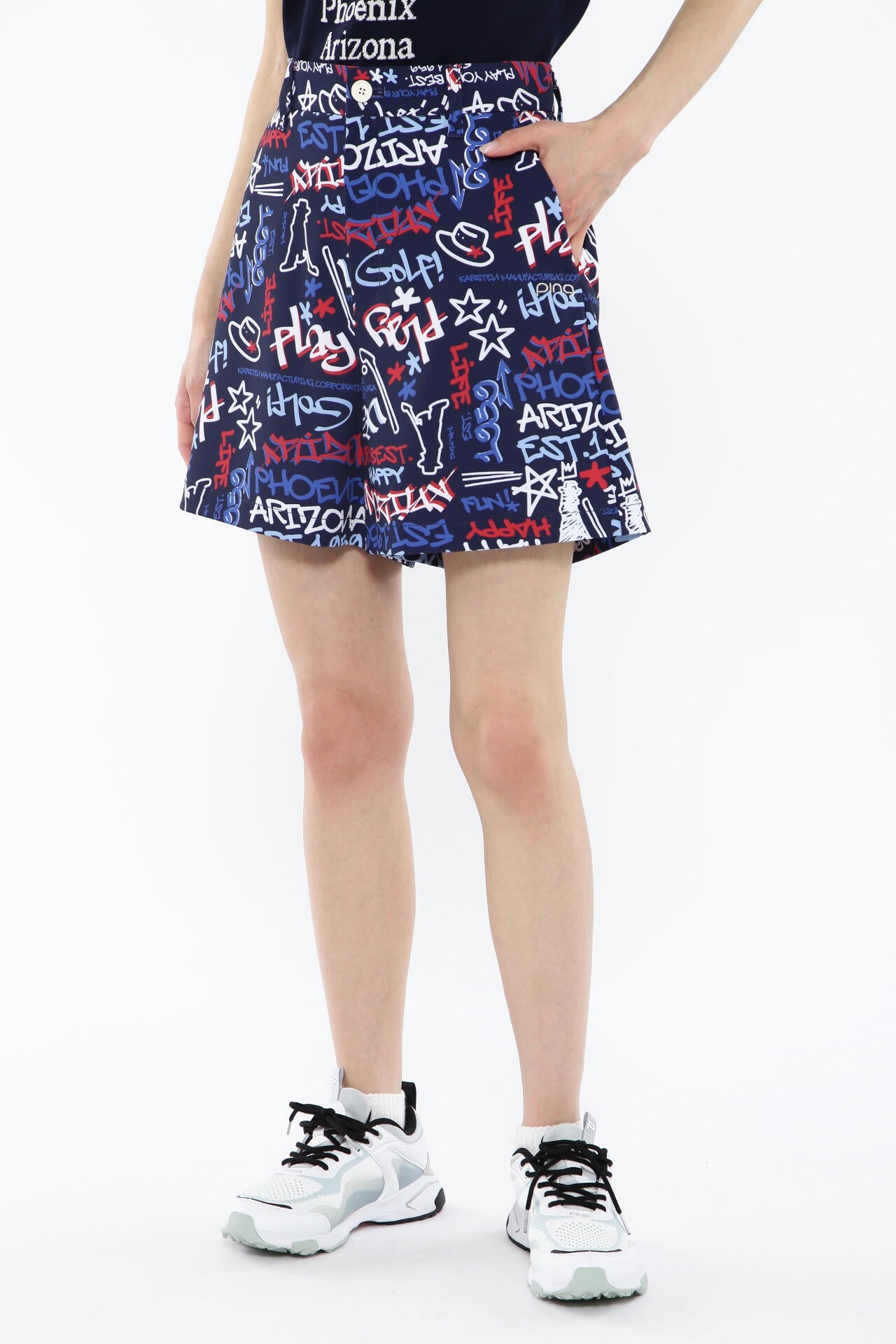 【PING APPAREL】タギングパターンストレッチショートパンツ <NATIVE> (LADIES)