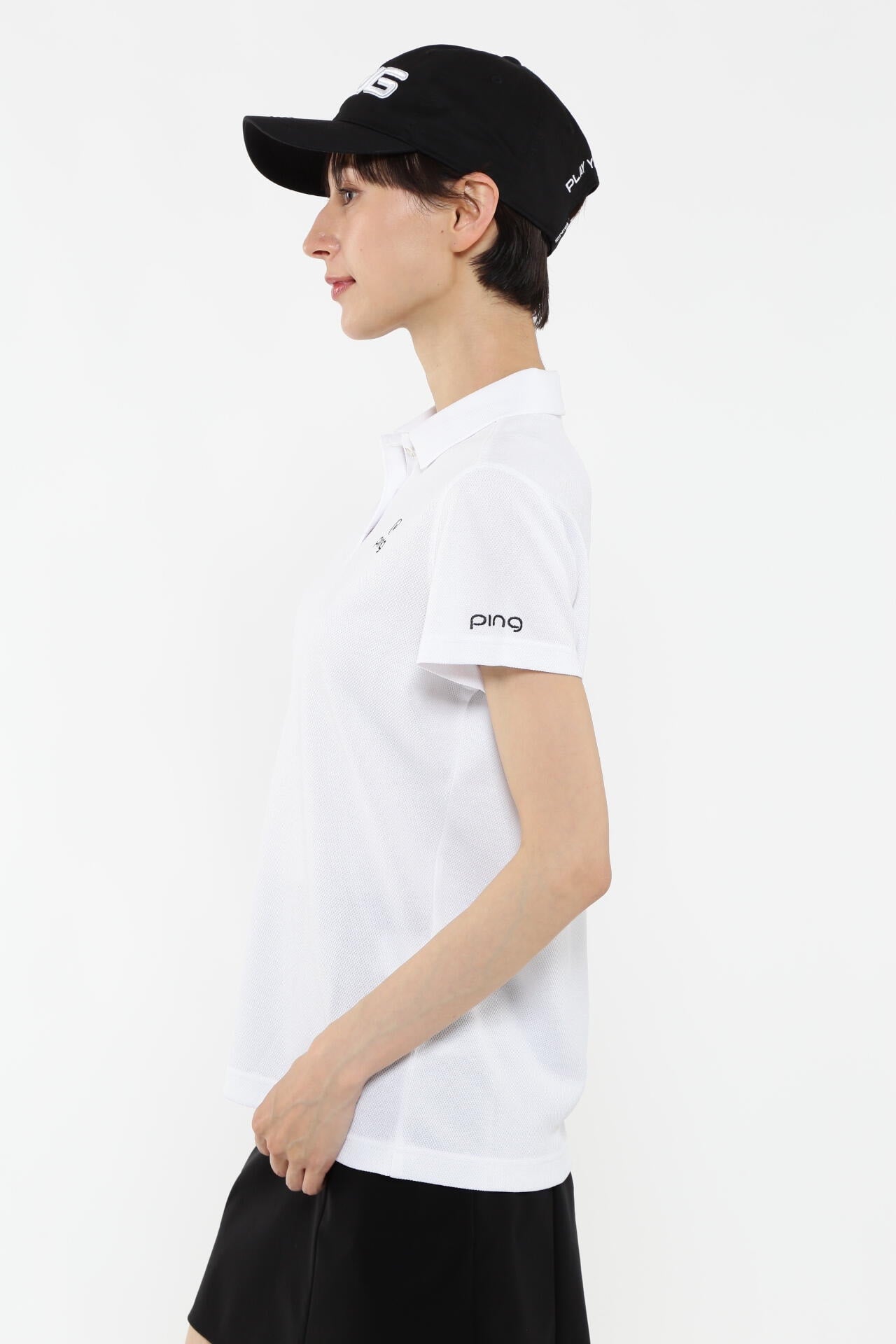 【PING APPAREL】オニカノコストレッチジャカード半袖ポロシャツ <PRODUCT ADDITION> (LADIES)