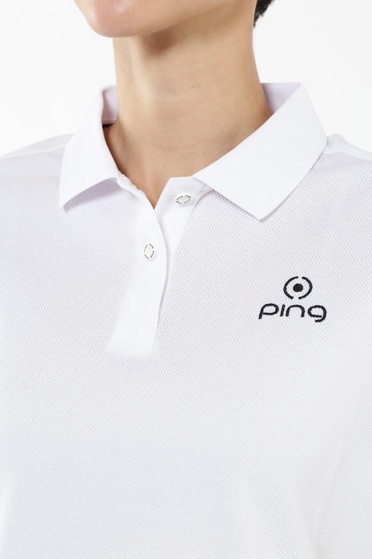 【PING APPAREL】オニカノコストレッチジャカード半袖ポロシャツ <PRODUCT ADDITION> (LADIES)