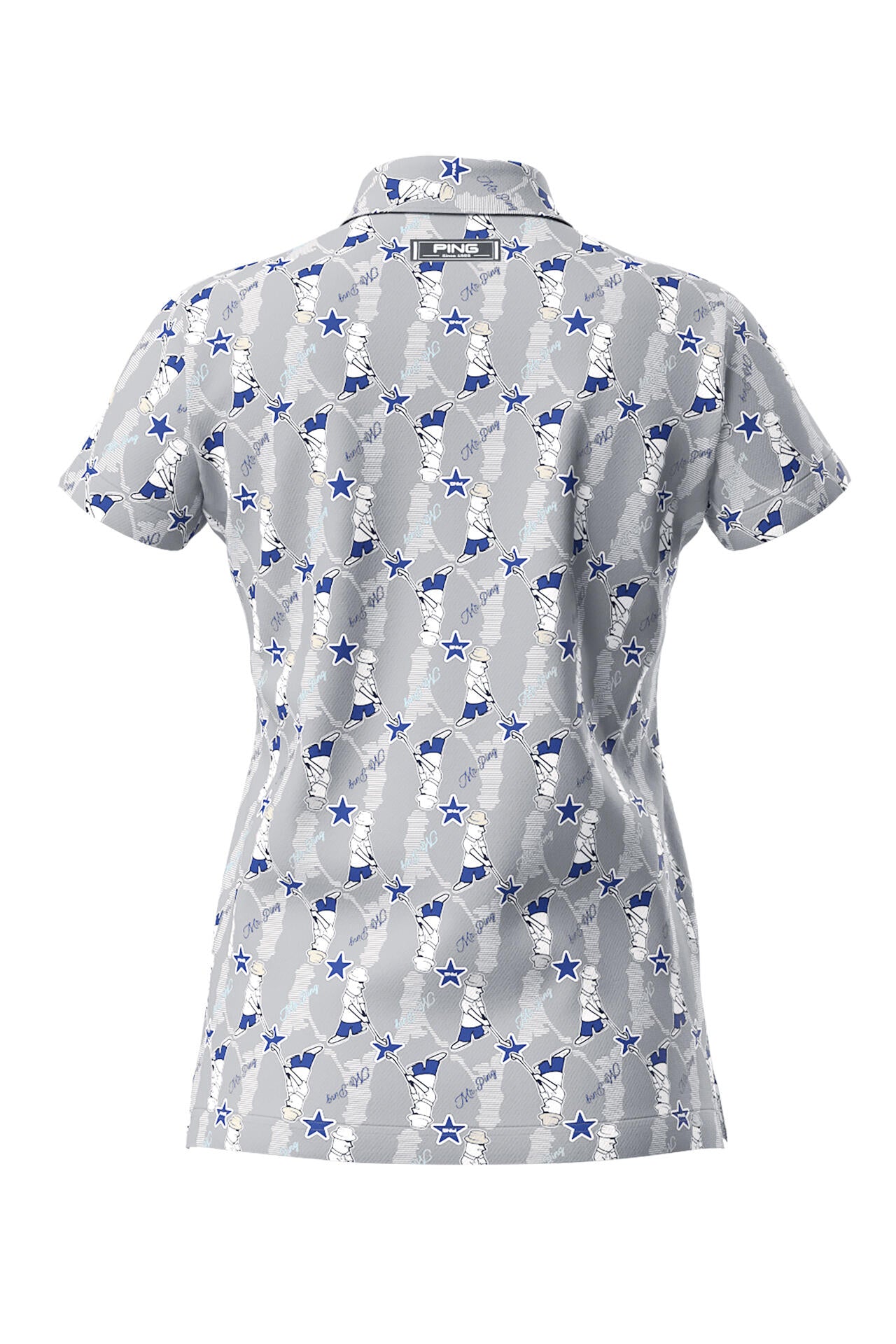 【PING APPAREL】Mr.PING総柄プリント半袖ポロシャツ <NATIVE> (LADIES)